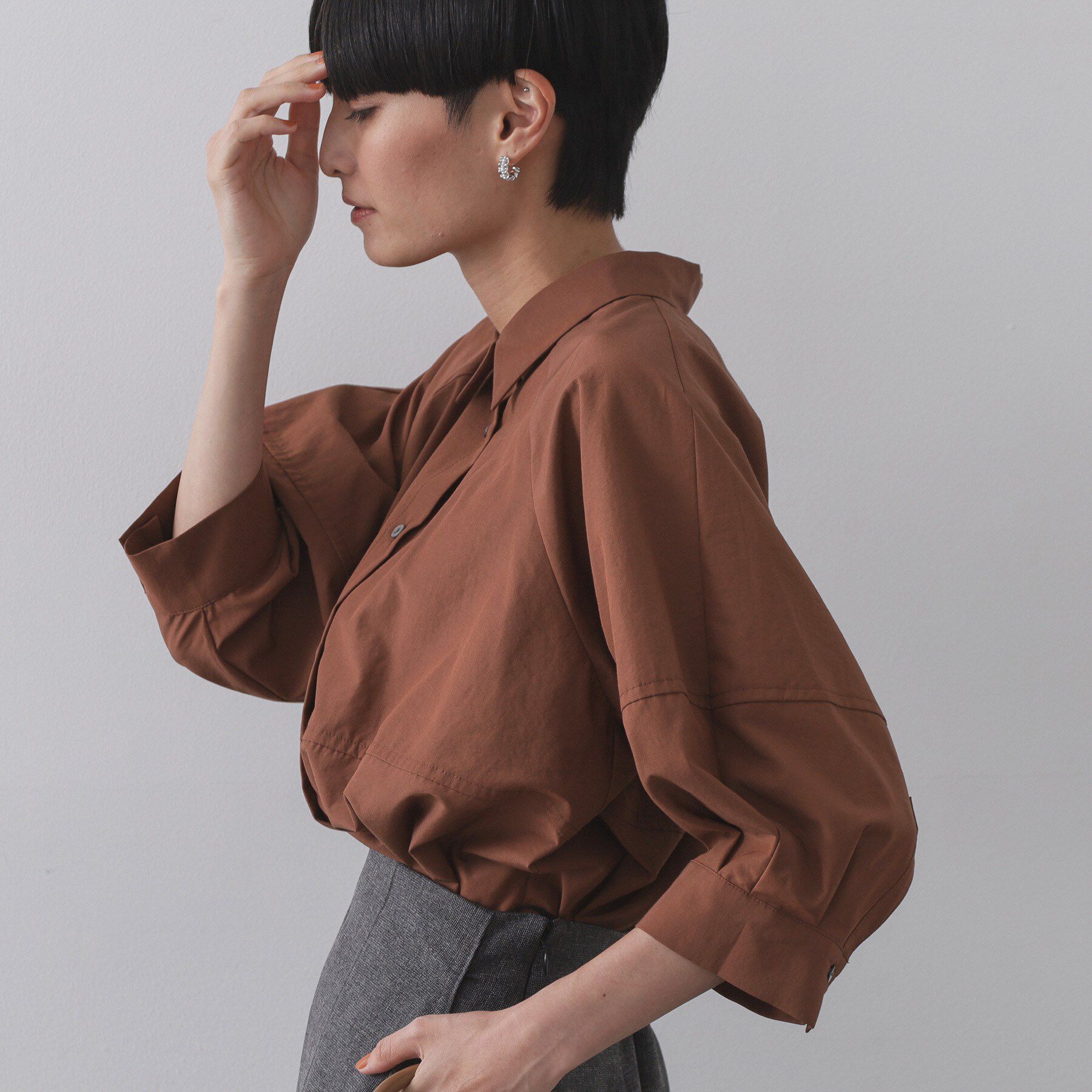 OPAQUE.CLIP「切替フォルムシャツ【洗濯機洗い可】」|シャツ・ブラウス|