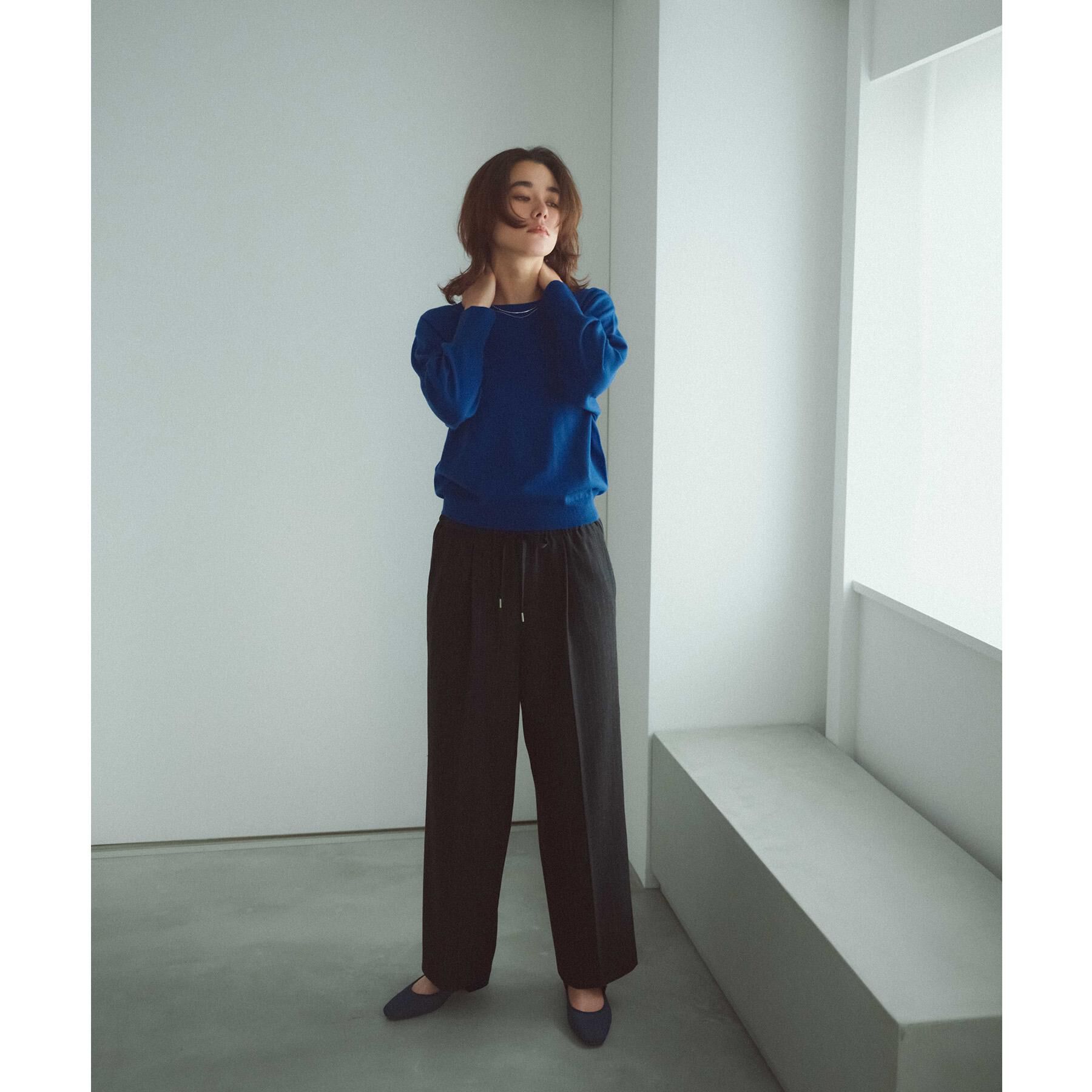 OPAQUE.CLIP「ラグランクルーネックニット/エクストラファインメリノウール【THEシリーズ/洗濯機OK】《6col/」|ニット・セーター|