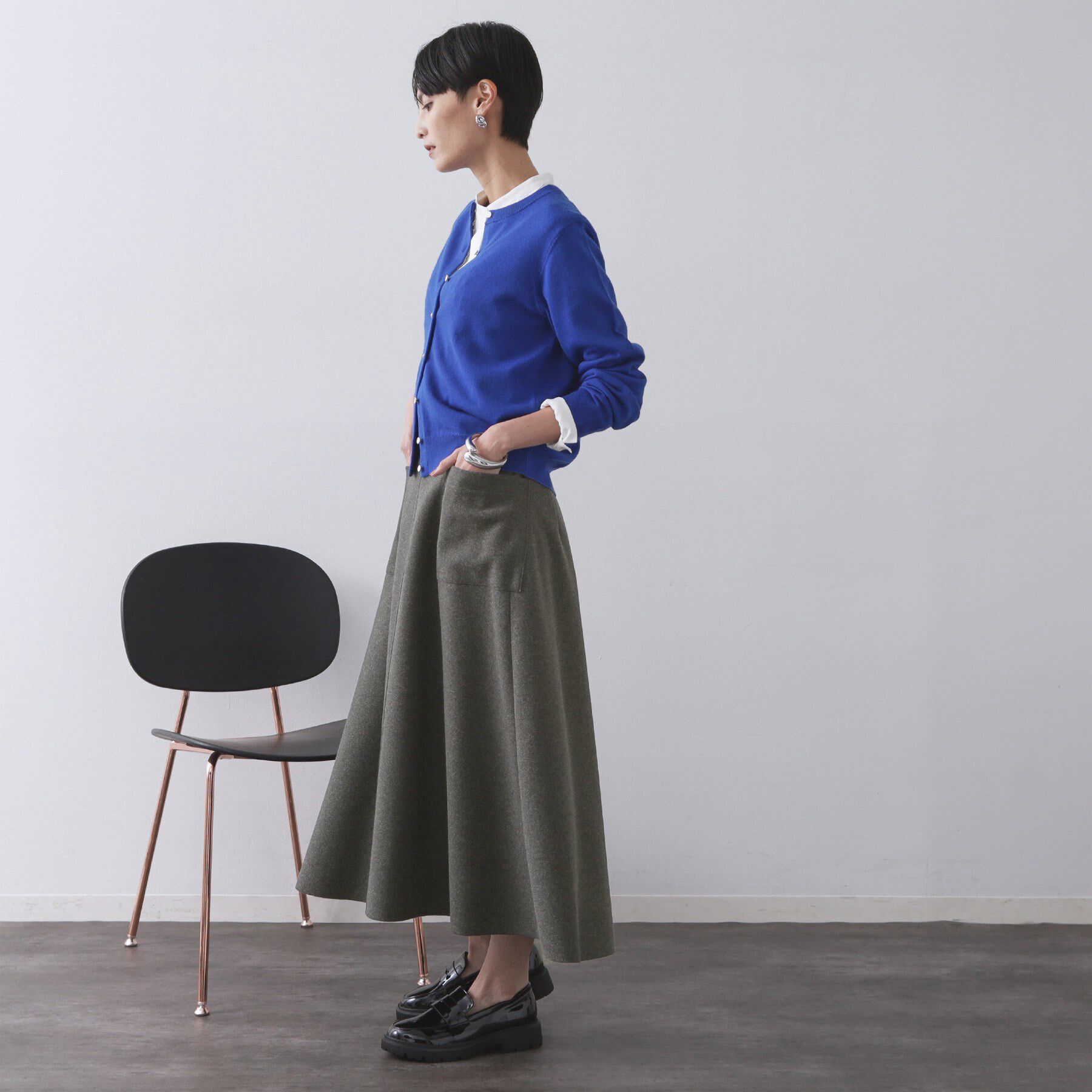 OPAQUE.CLIP「ウールライクフレアスカート【洗濯機OK】」|スカート|