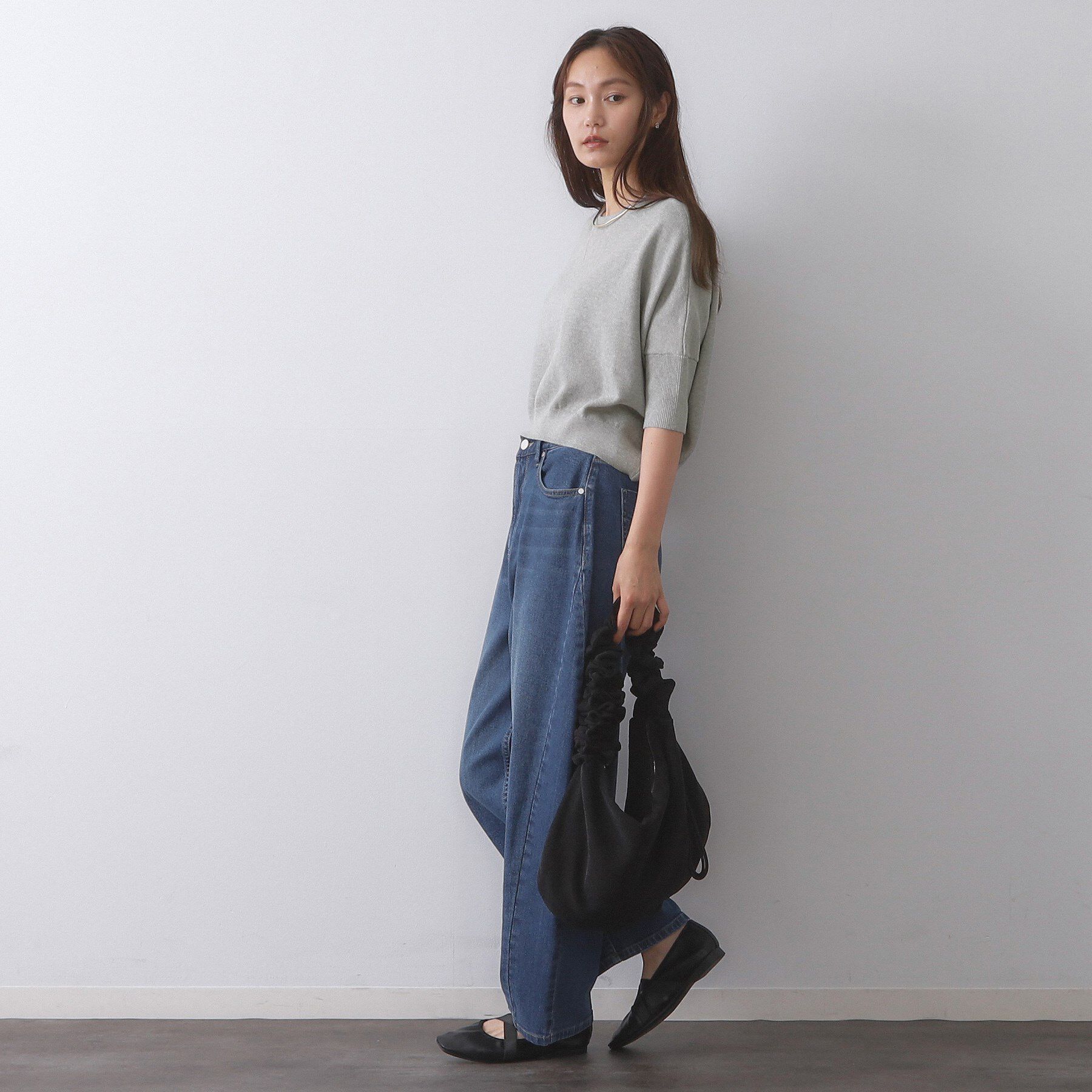 OPAQUE.CLIP「スウェットライクドルマンスリーブニット【洗濯機洗い可】」|ニット・セーター|