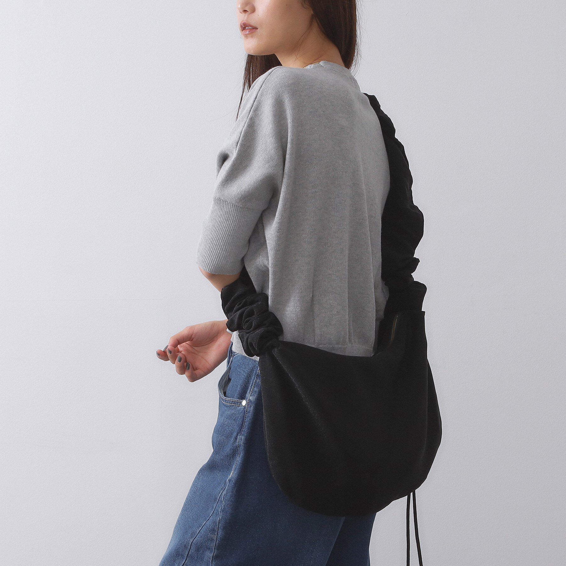 OPAQUE.CLIP「【2WAY】ドロストフリルハンドルラメミドルショルダーバッグ」|ショルダー・メッセンジャー|