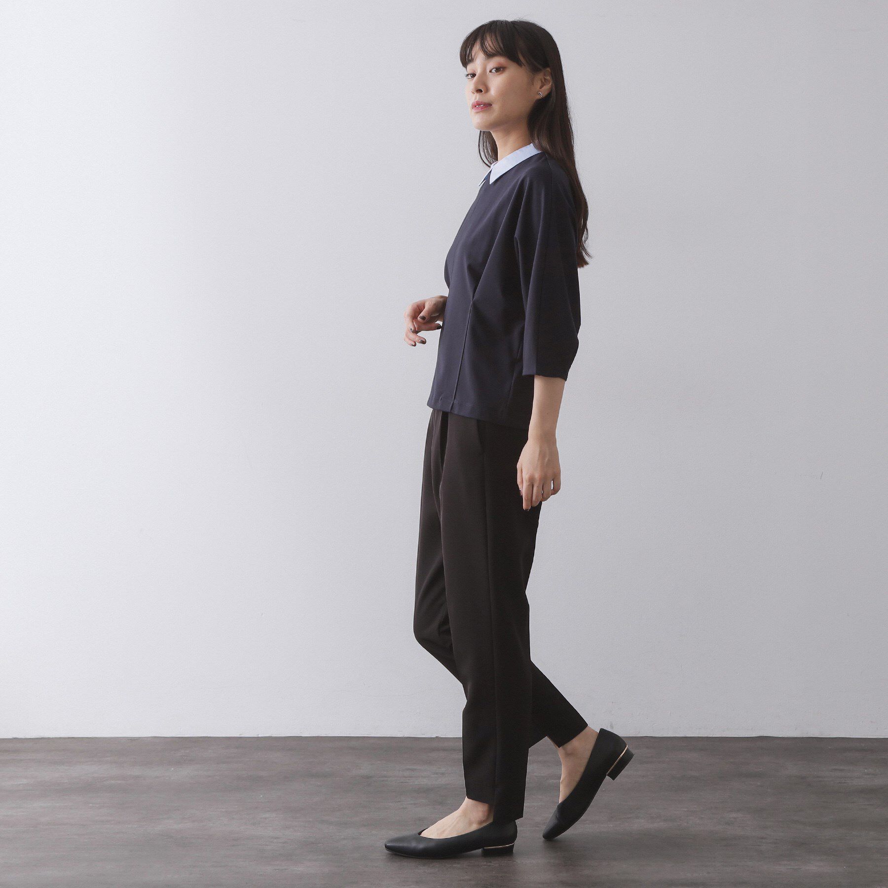 OPAQUE.CLIP「襟付きドルマントップス【洗濯機OK】」|Tシャツ・カットソー|