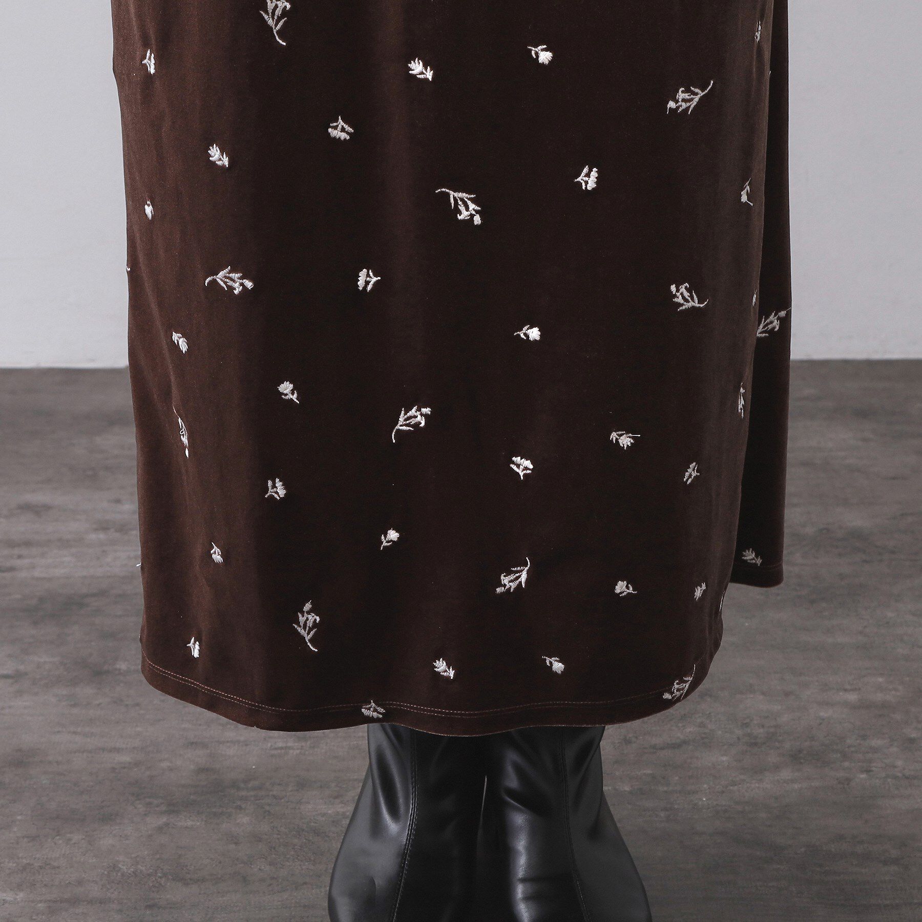 OPAQUE.CLIP「ベロアナロースカート/セットアップ対応可【洗濯機OK】」|スカート|