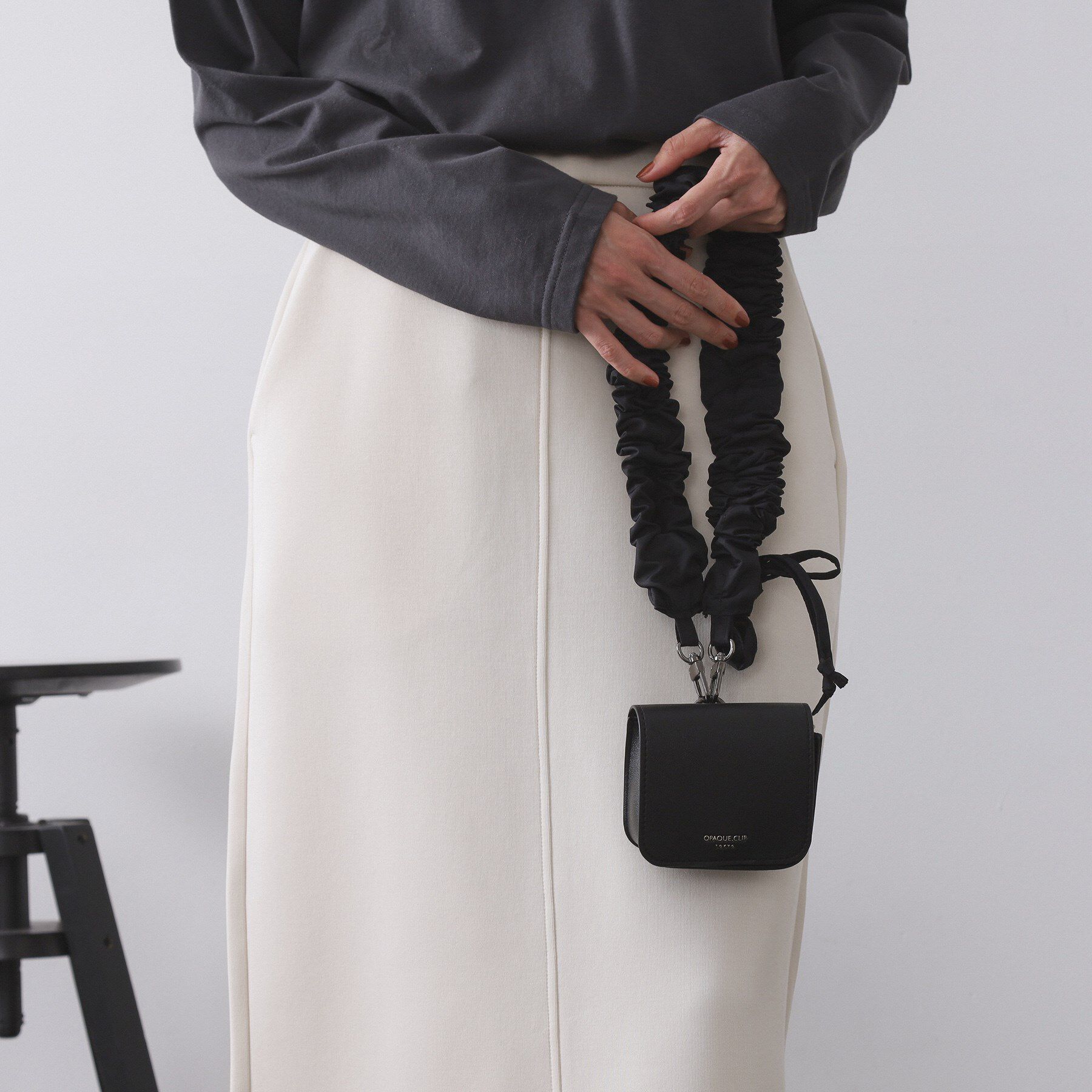 OPAQUE.CLIP「ミニバッグ付きフリルショルダーストラップ」|その他|ブラック(019)