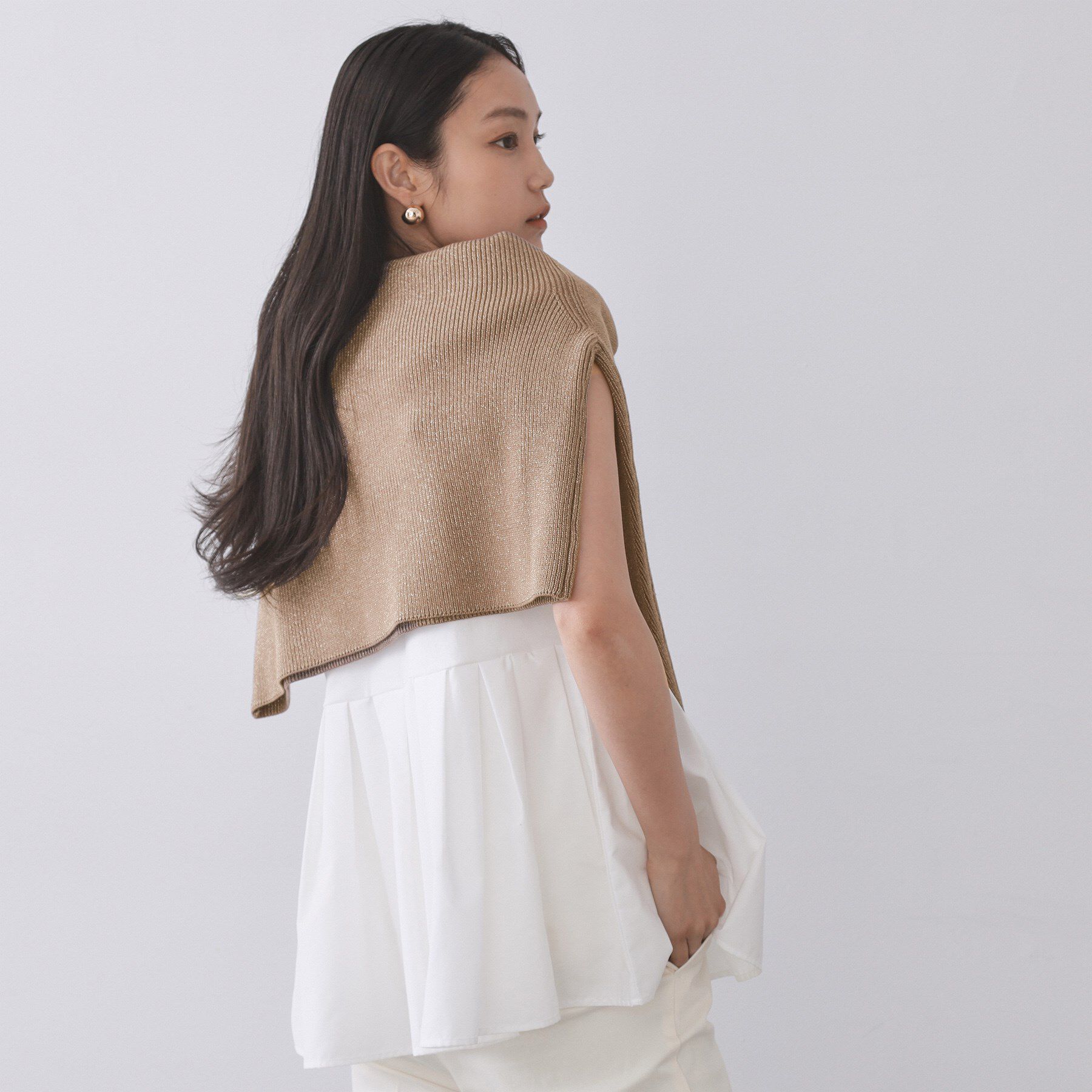 OPAQUE.CLIP「《ツインセット》ショートラメニット&times;フレアタンクトップ【洗濯機OK】」|その他|