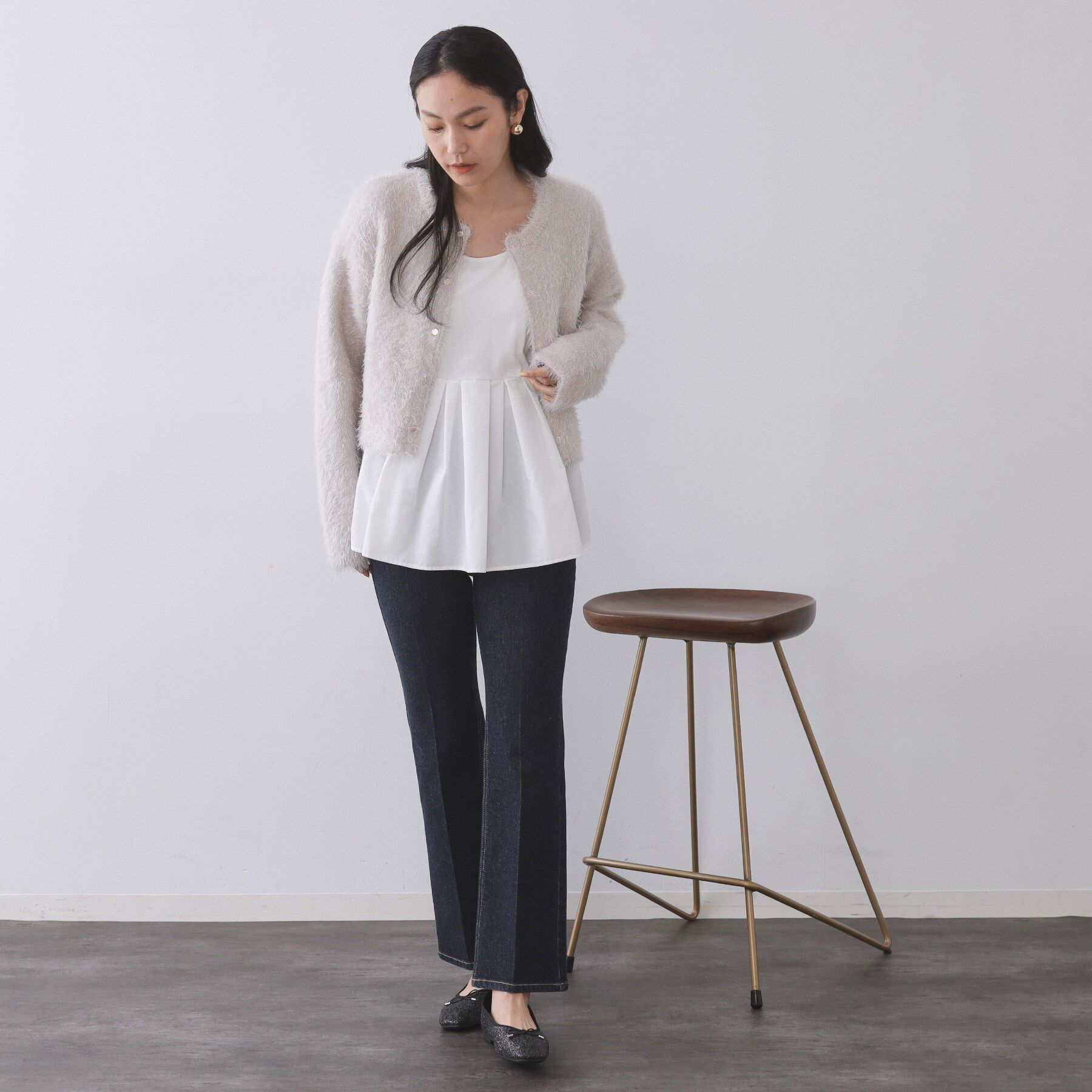 OPAQUE.CLIP「《ツインセット》ショートラメニット&times;フレアタンクトップ【洗濯機OK】」|その他|