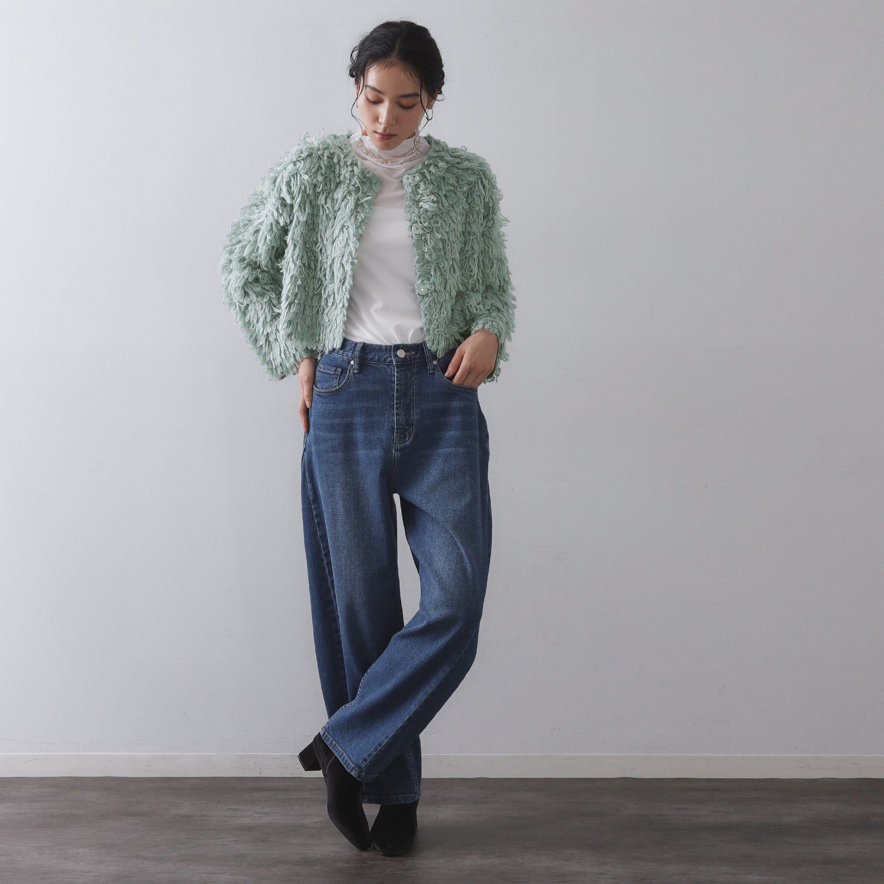 OPAQUE.CLIP「ループヤーンニットカーディガン」|カーディガン|