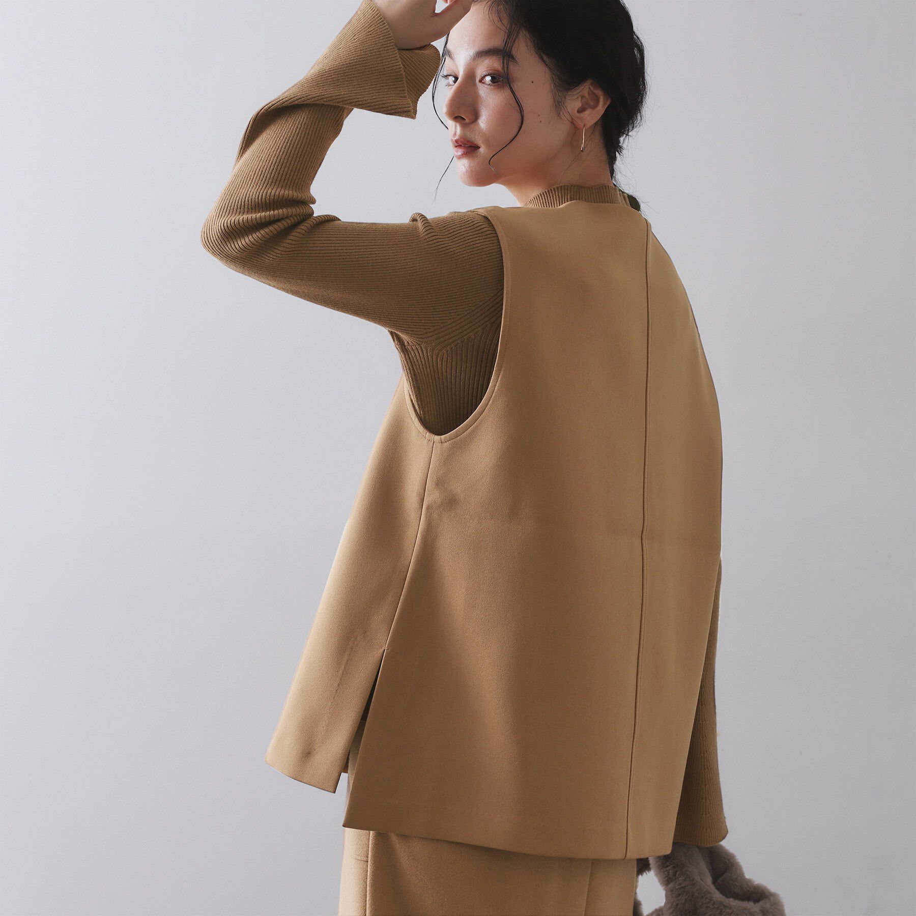 OPAQUE.CLIP「《ツインセット》ベスト&times;リブニット【洗濯機OK】」|その他|