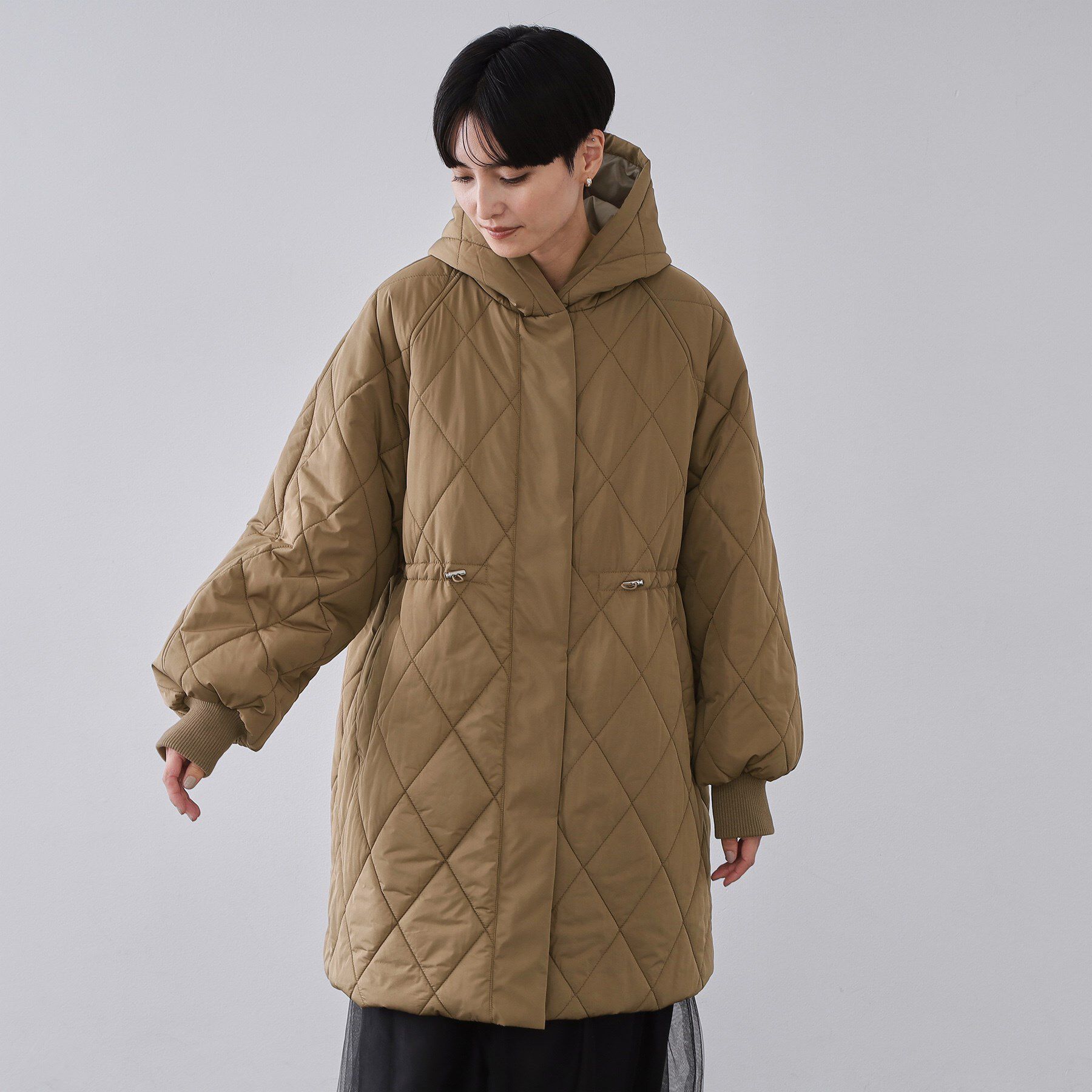 OPAQUE.CLIP「撥水キルティングロングコート【洗える】」|ダウン|