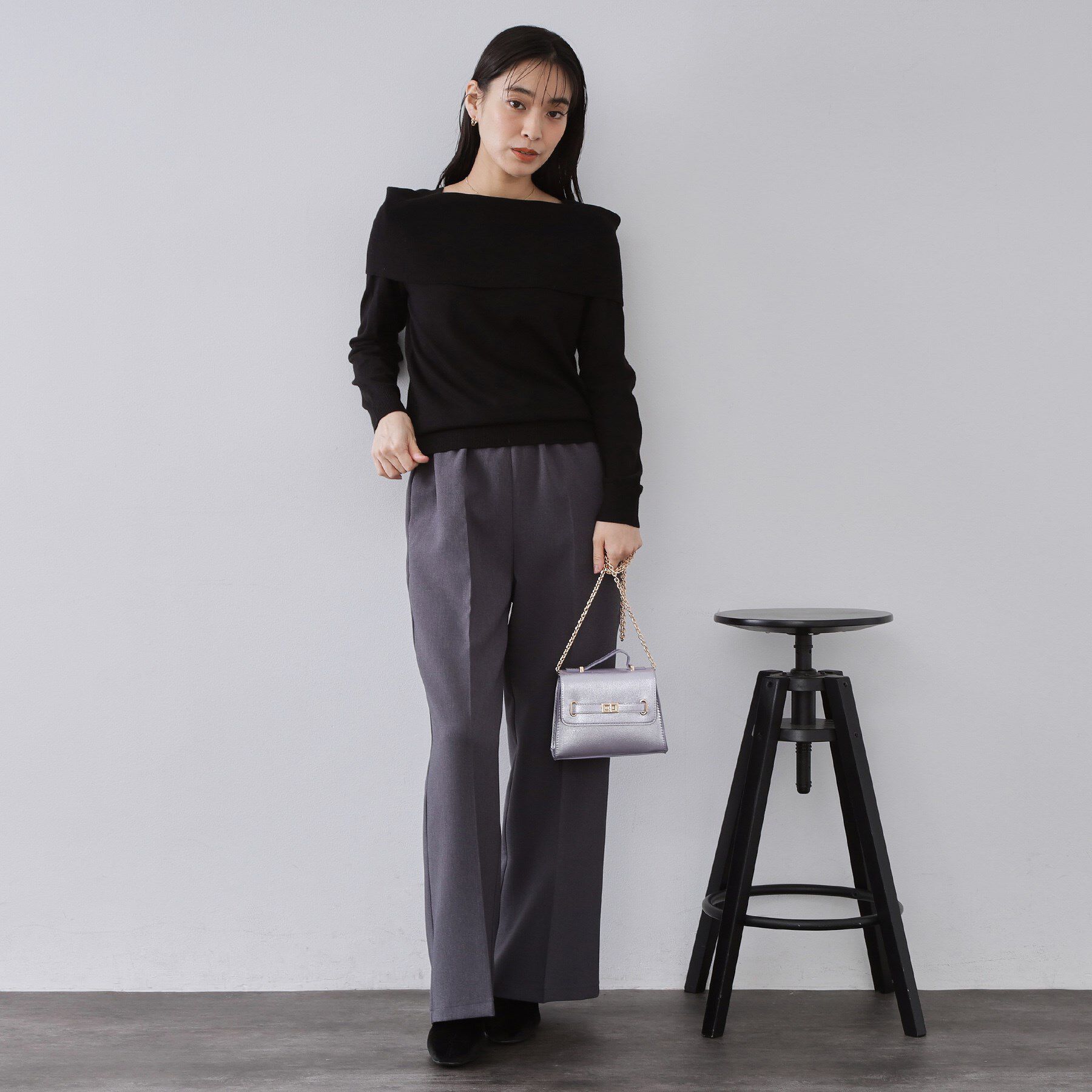 OPAQUE.CLIP「オフショルダーニット【洗濯機OK】」|ニット・セーター|