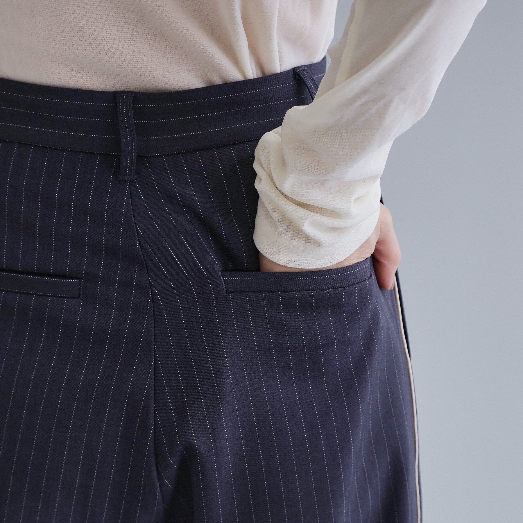 OPAQUE.CLIP「【es】ピンストライプ 変形ワイドパンツ【洗濯機OK】」|その他|