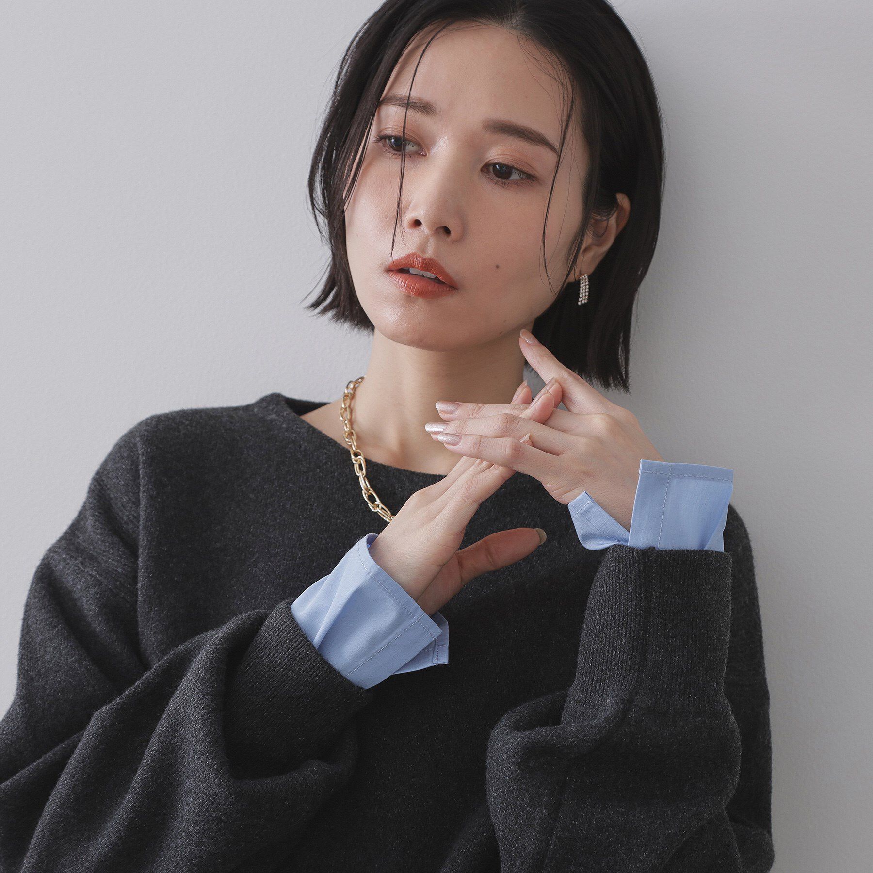 OPAQUE.CLIP「シャツドッキングカットソー【洗濯機OK】」|Tシャツ・カットソー|