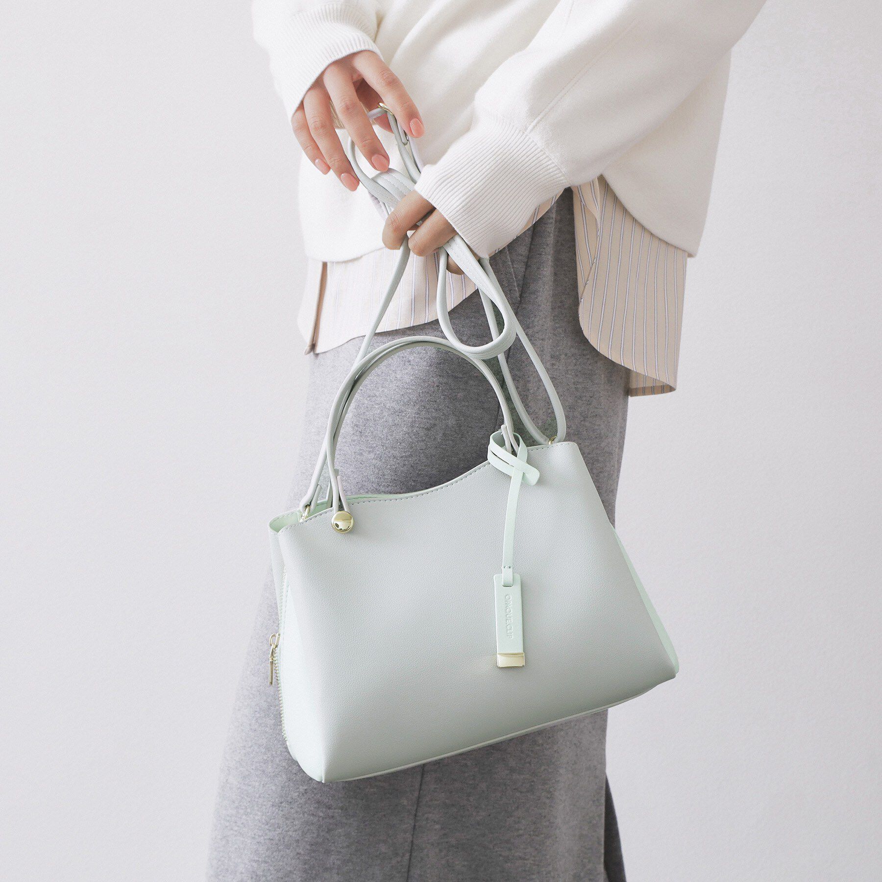 OPAQUE.CLIP「【2WAY】バイカラーミドルボストンバッグ」|ショルダー・メッセンジャー|