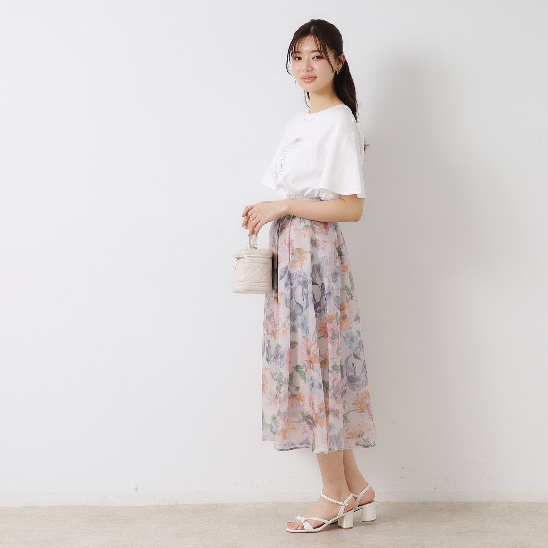 Couture broach「【一枚で着映える・華やか・上品】Summerオーガンフルールスカート」|スカート|