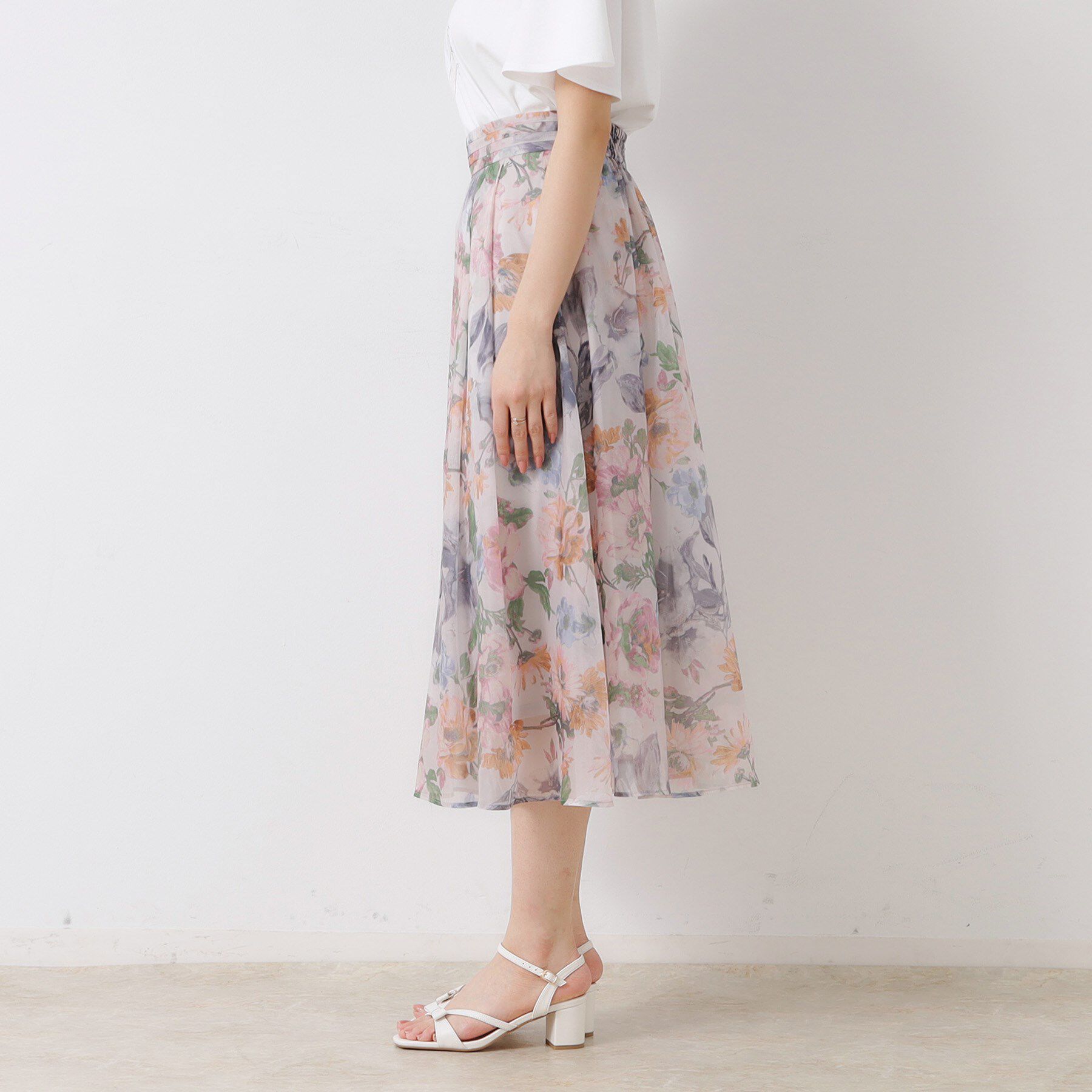 Couture broach「【一枚で着映える・華やか・上品】Summerオーガンフルールスカート」|スカート|