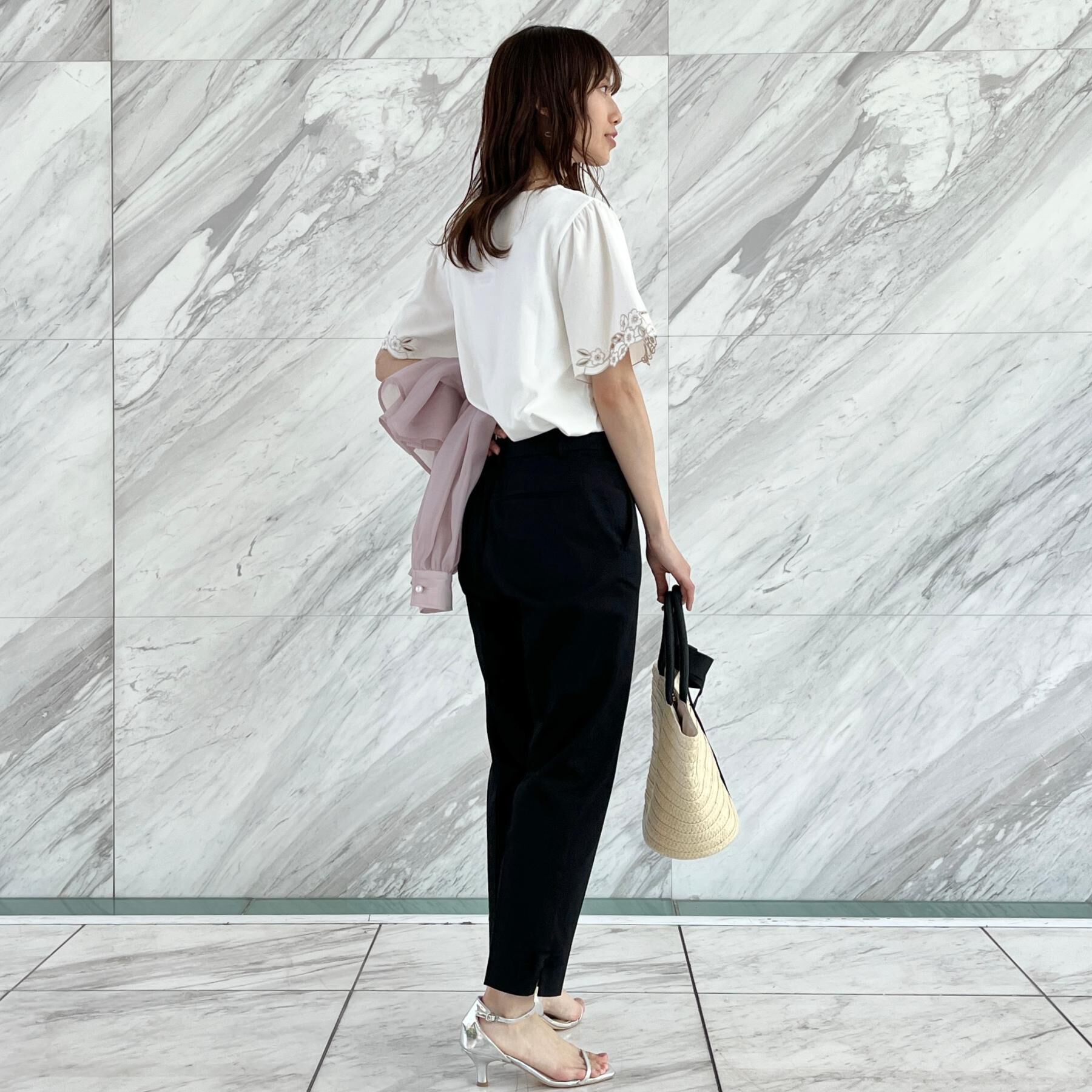 Couture broach「【接触冷感・UVカット】袖エンブロサイロコンパクトトップス」|Tシャツ・カットソー|