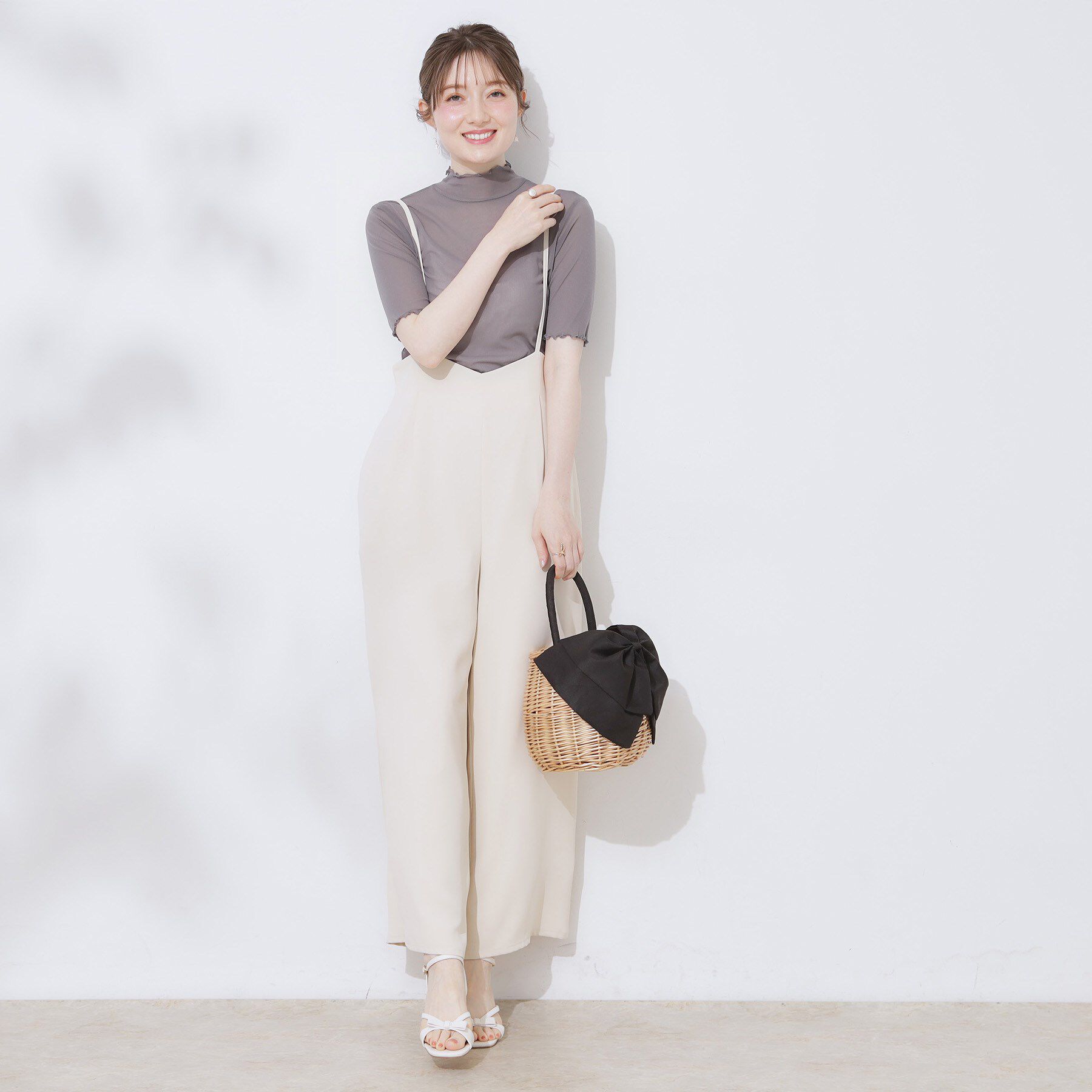 Couture broach「シアーチュール5分袖トップス」|Tシャツ・カットソー|