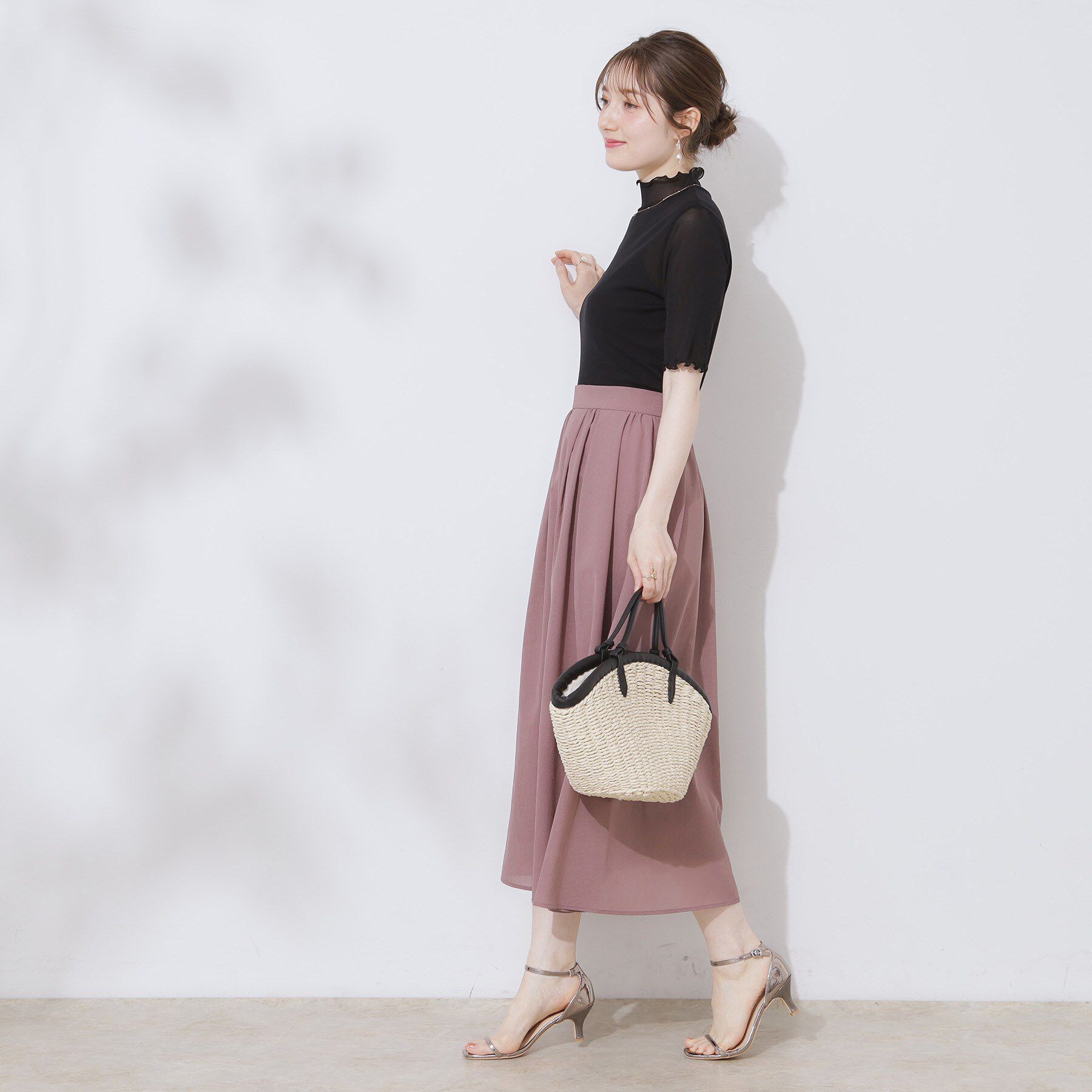 Couture broach「シアーチュール5分袖トップス」|Tシャツ・カットソー|