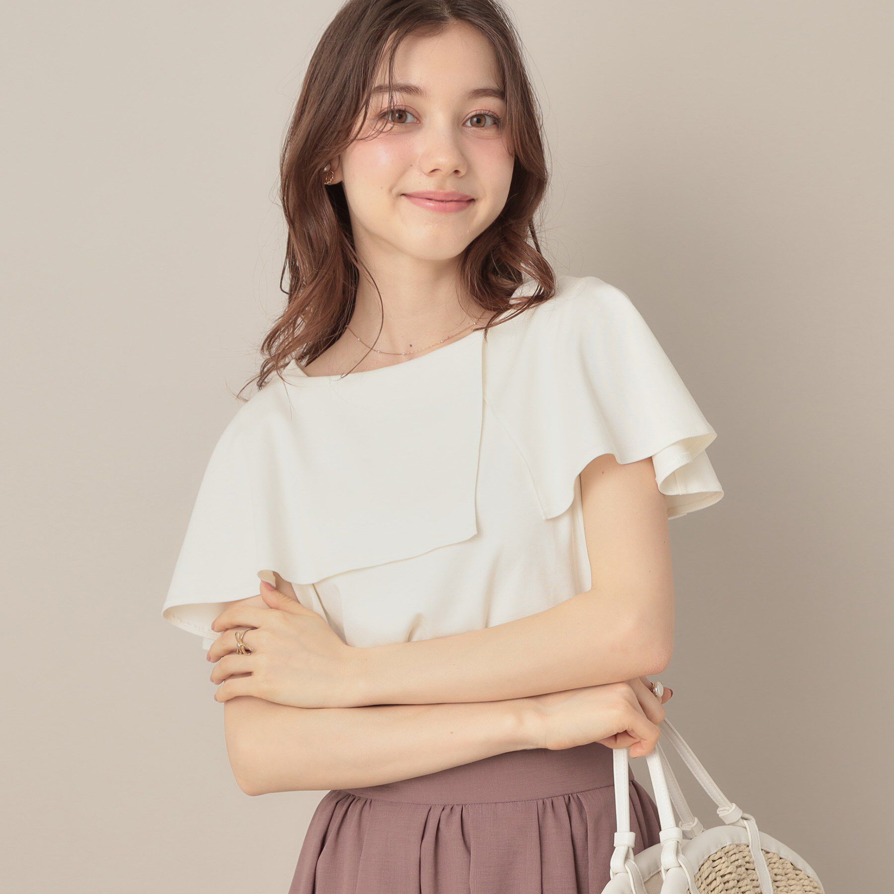 Couture broach「【マシンウォッシャブル・UVケア・接触冷感】2WAYケープデザインカットソー」|Tシャツ・カットソー|