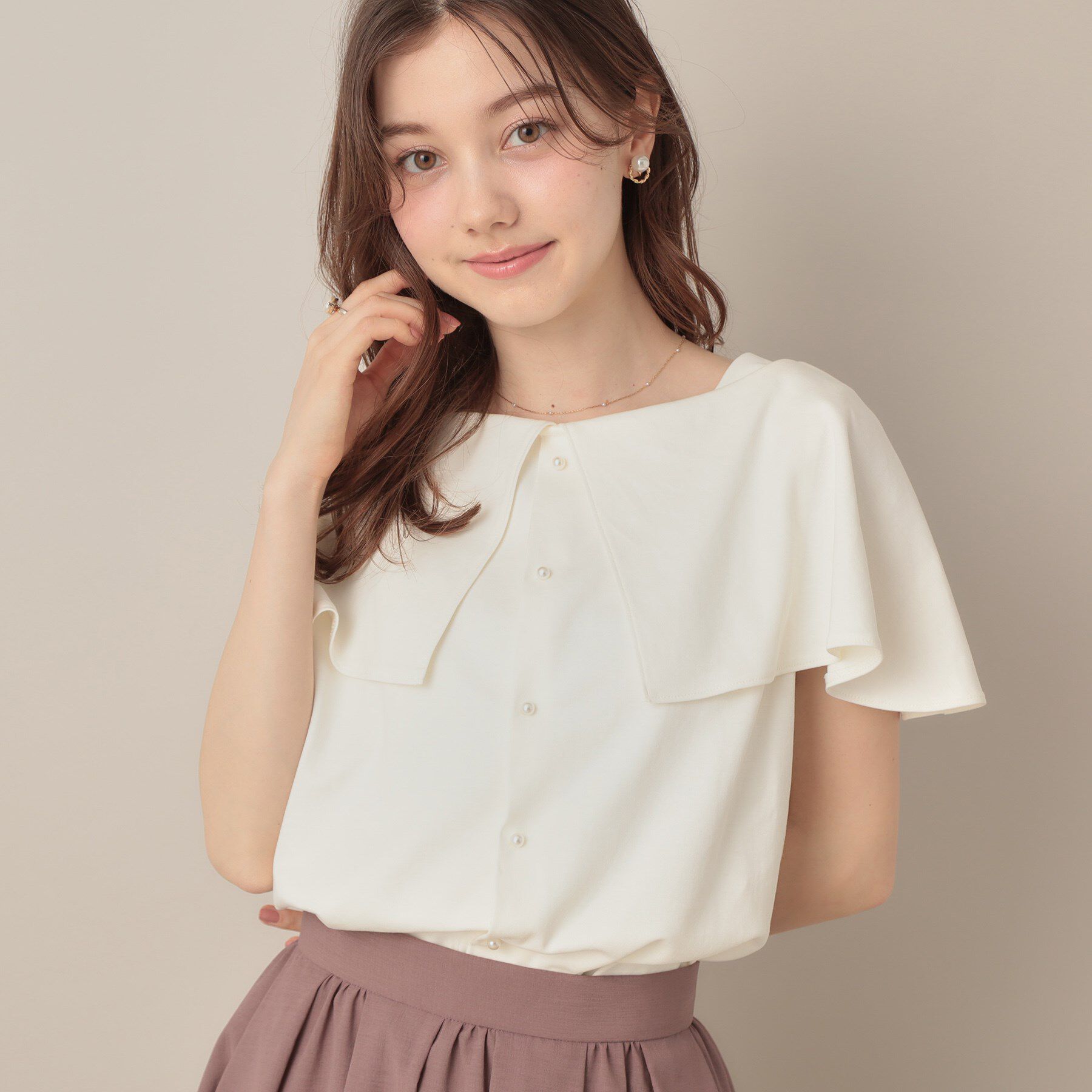 Couture broach「【マシンウォッシャブル・UVケア・接触冷感】2WAYケープデザインカットソー」|Tシャツ・カットソー|