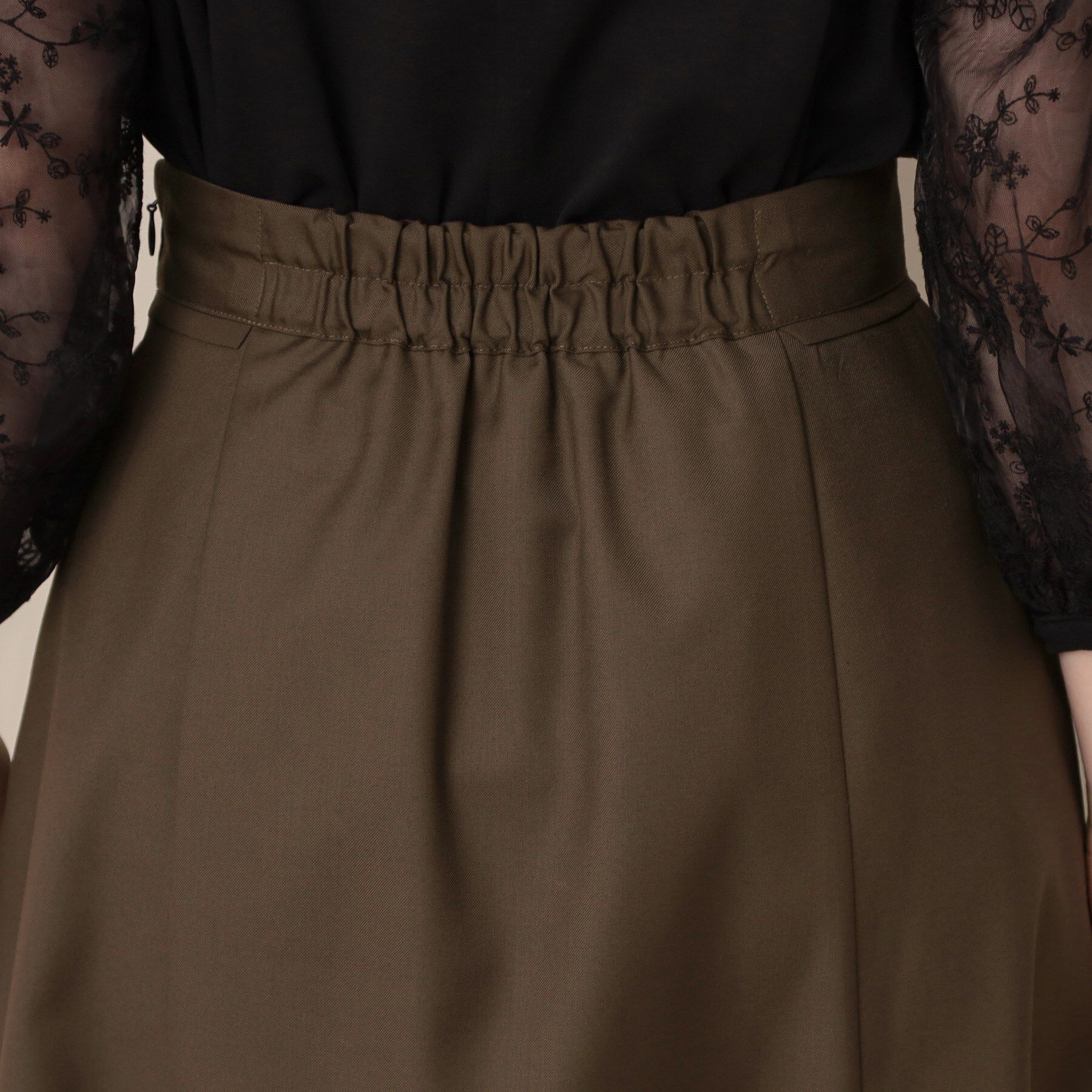 Couture broach「【マシンウォッシャブル・美シルエット】裾シアーフレアスカート」|スカート|