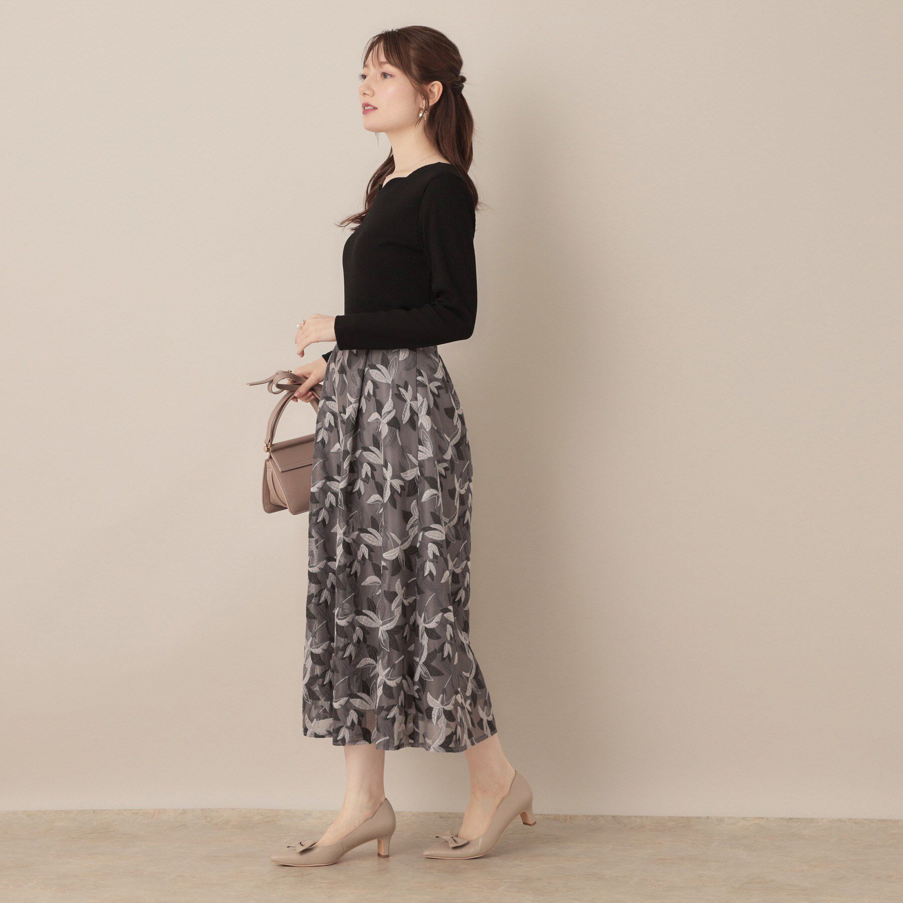 Couture broach「【マシンウォッシャブル・通勤・大人可愛い】ハートネックテレコプルオーバー」|Tシャツ・カットソー|