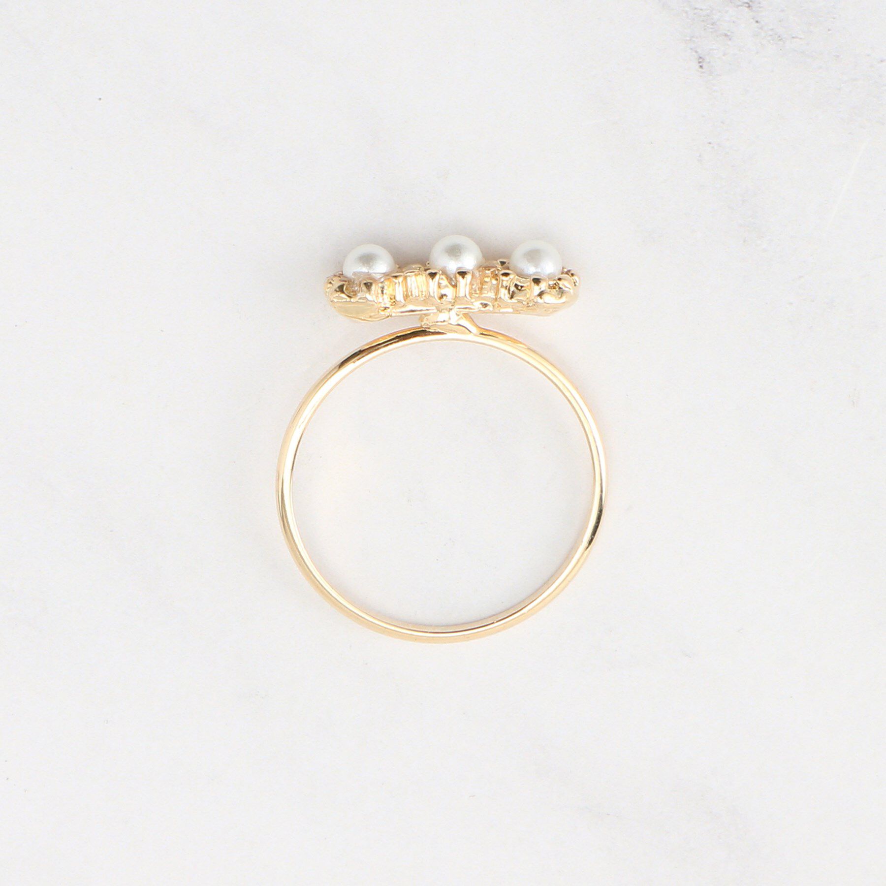 Couture broach「パール調モチーフゴールドリング」|リング|