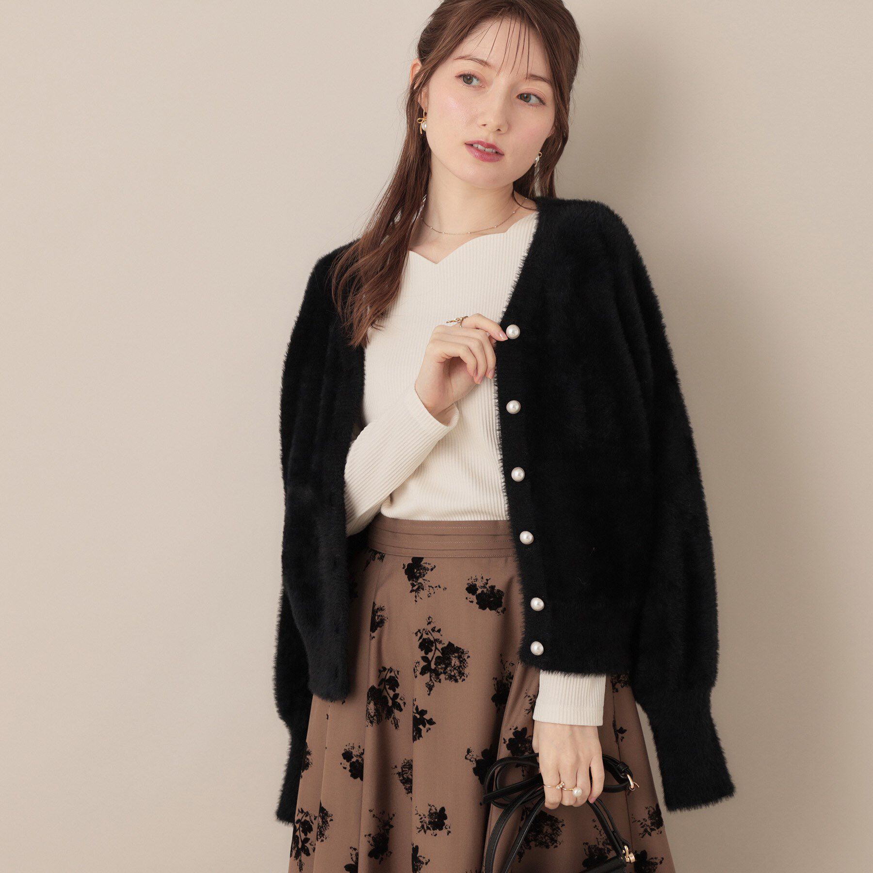 Couture broach「【ふわふわ/前後2WAY】フェザーカーディトップス」|カーディガン|