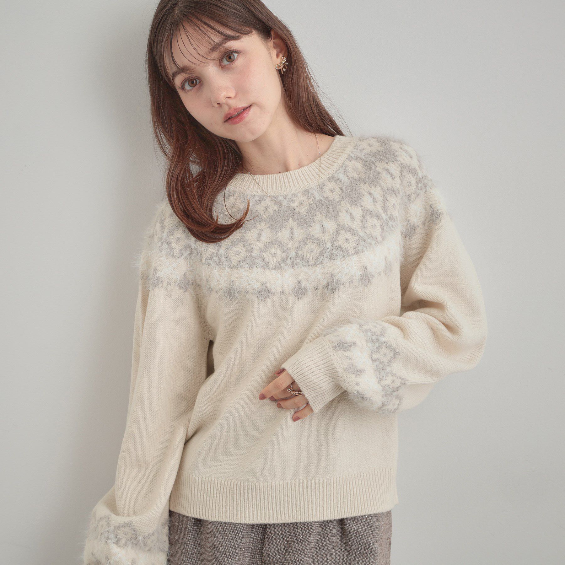 Couture broach「【着映え】求心フェザーニット」|ニット・セーター|