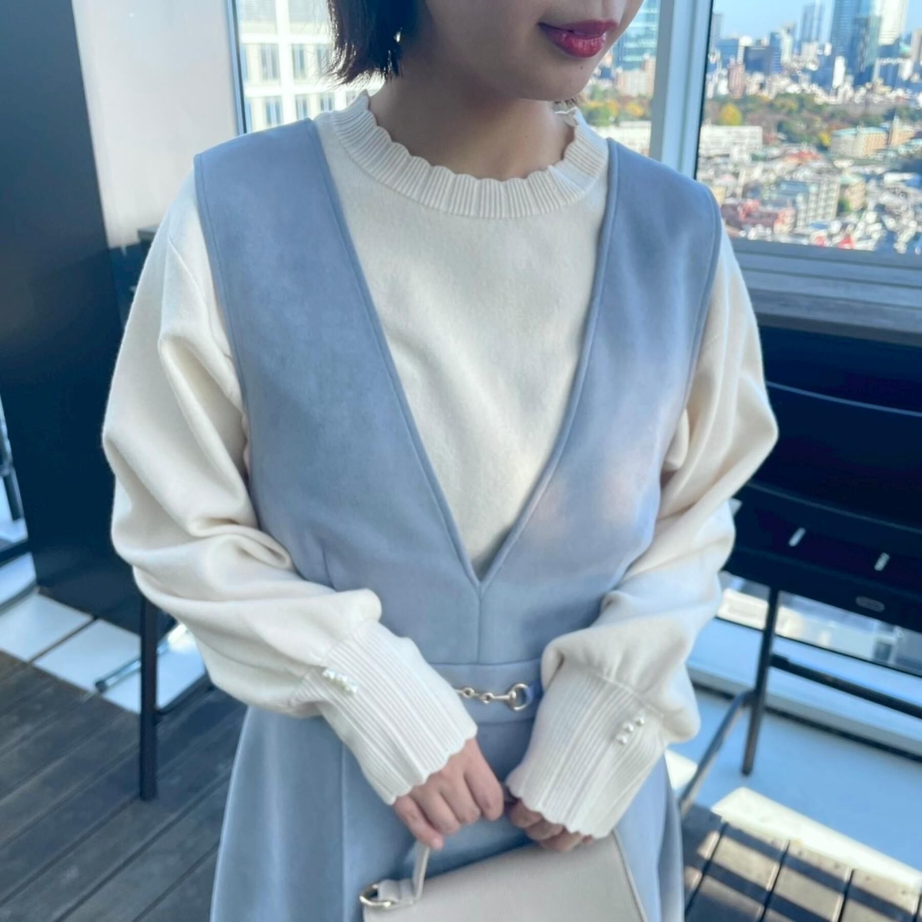 Couture broach「【洗える/スカラデザイン】パフスリーブ ニット」|ニット・セーター|