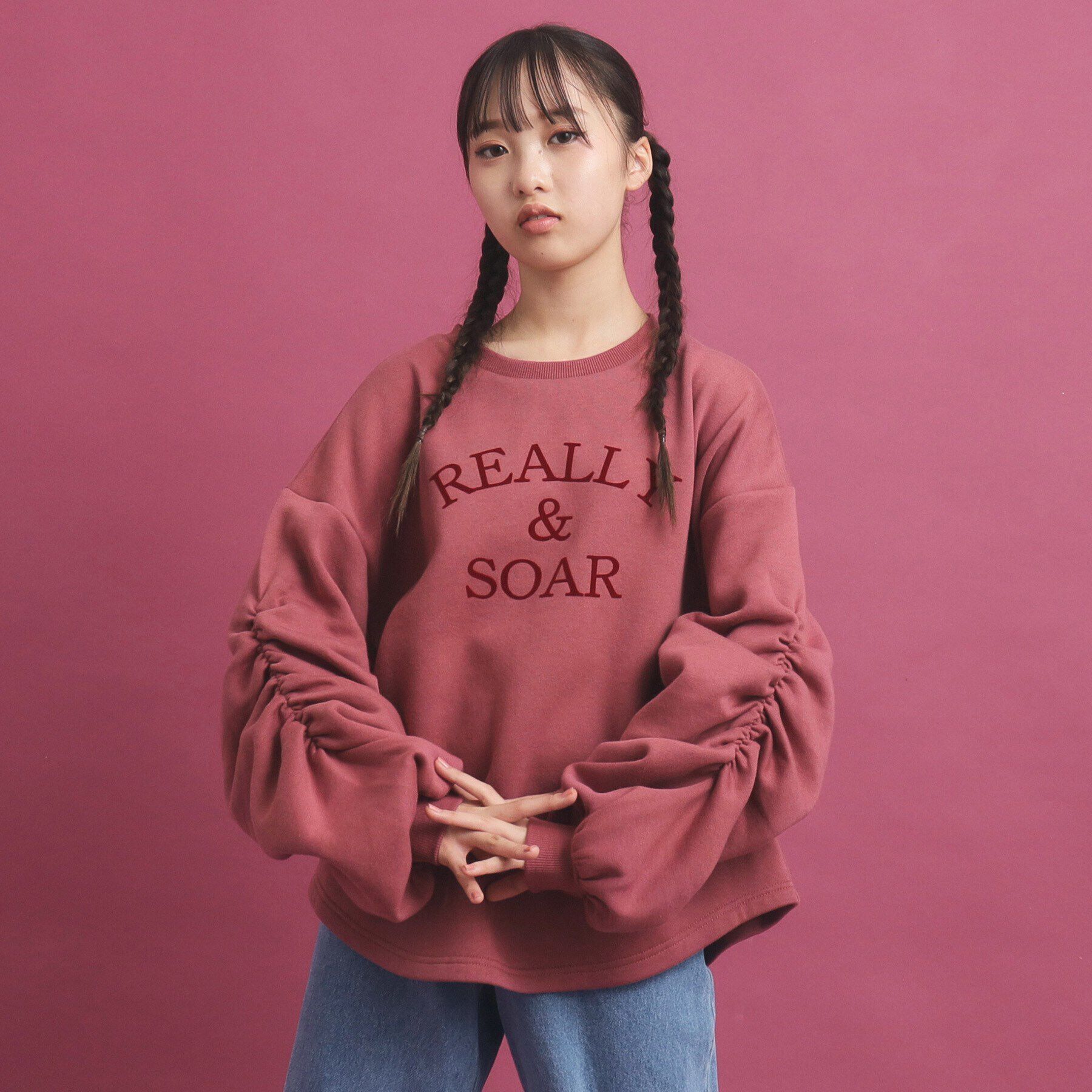 PINK-latte「袖ギャザー裏起毛」|その他|