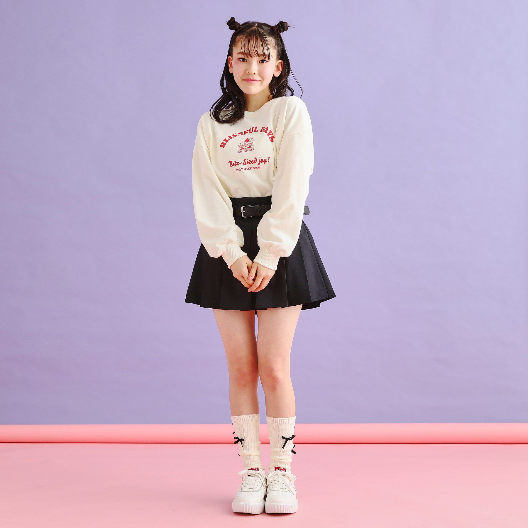 PINK-latte「ベルト付きプリーツスカート」|スカート|