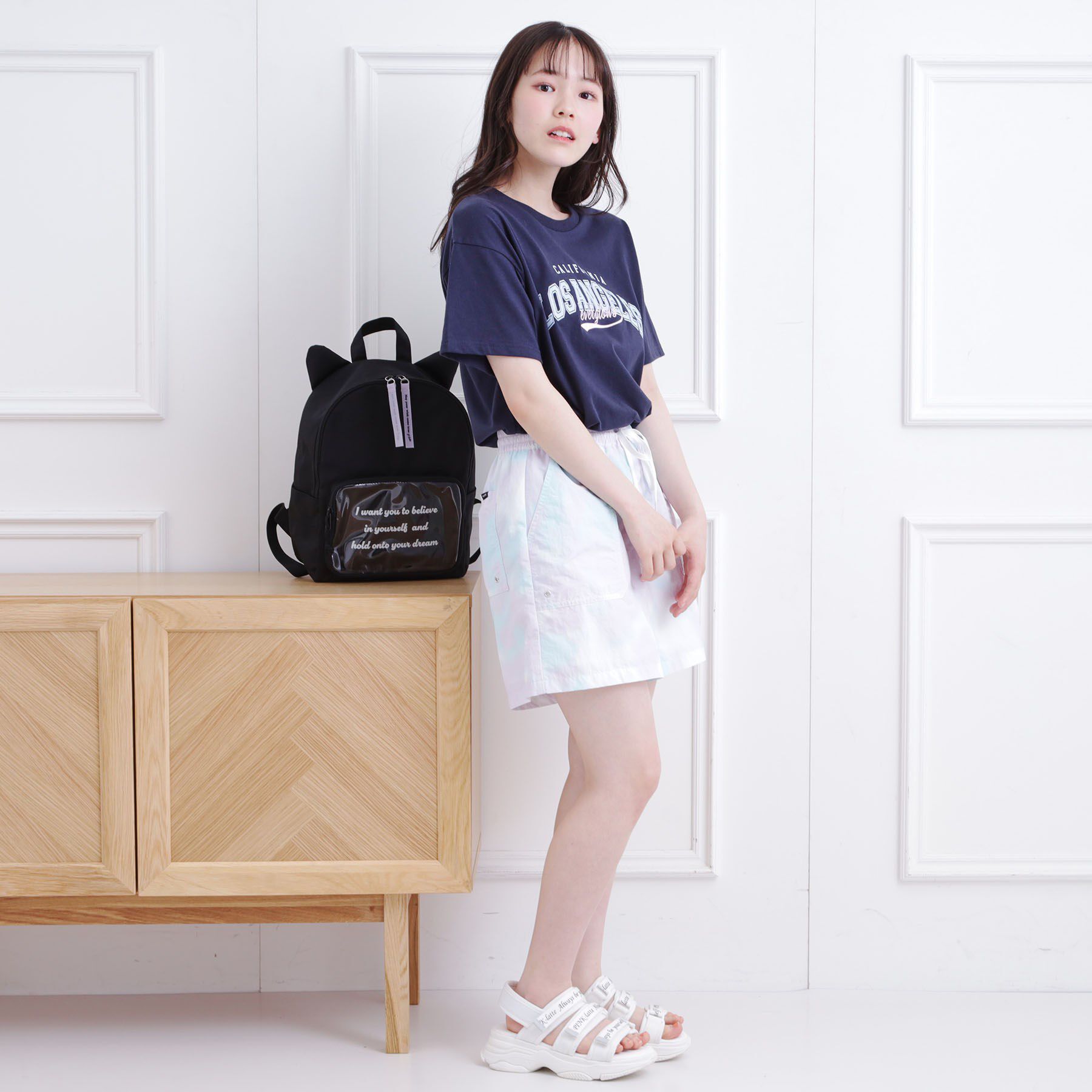 PINK-latte「カレッジロゴTシャツ」|Tシャツ・カットソー|