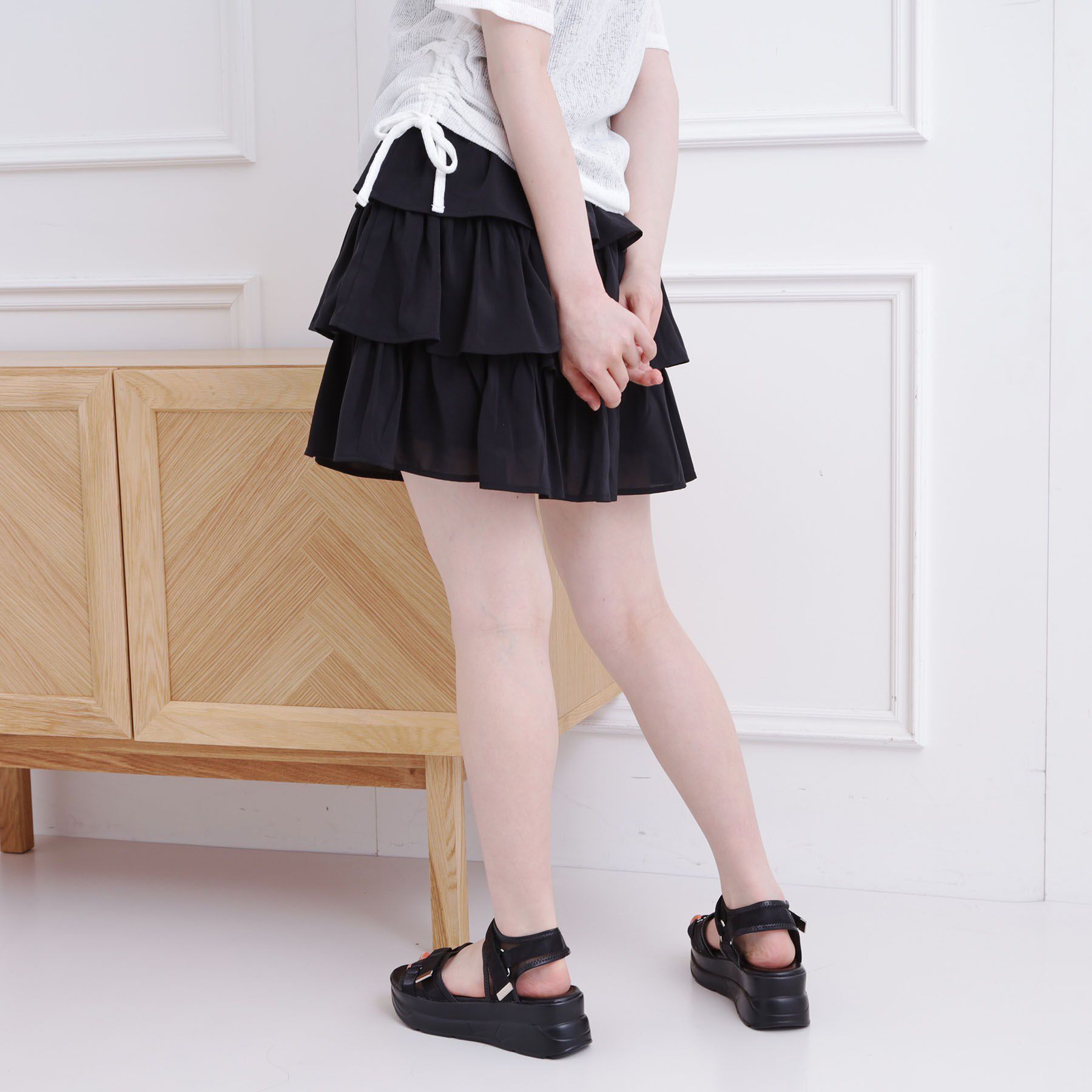 PINK-latte「3段フリルスカート」|スカート|