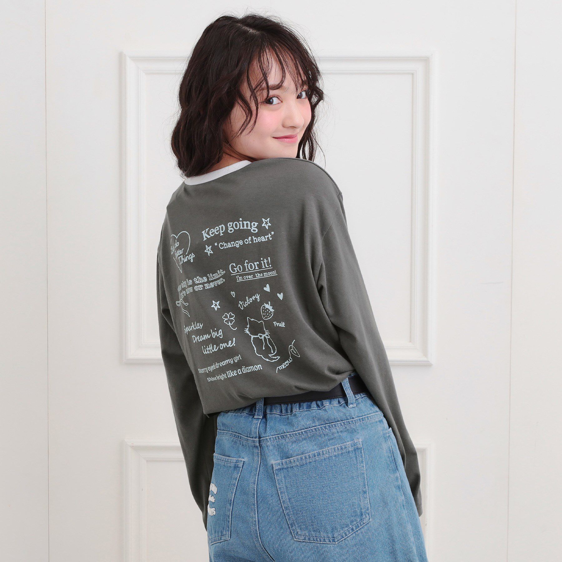 PINK-latte「リンガープリントロンT」|Tシャツ・カットソー|