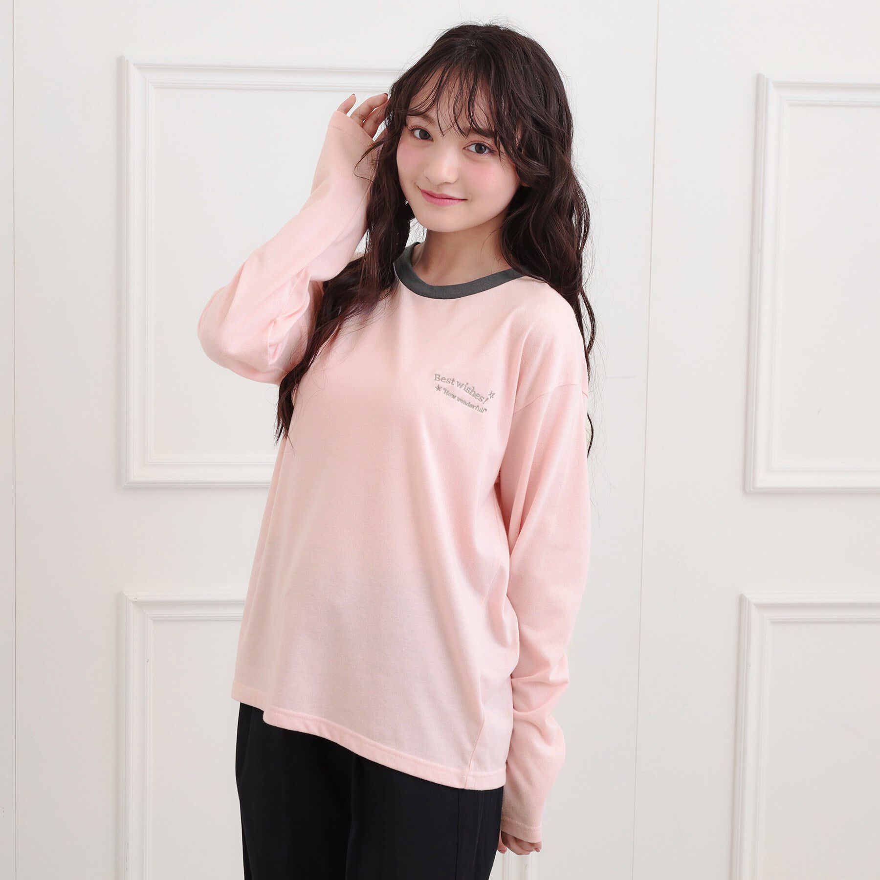 PINK-latte「リンガープリントロンT」|Tシャツ・カットソー|