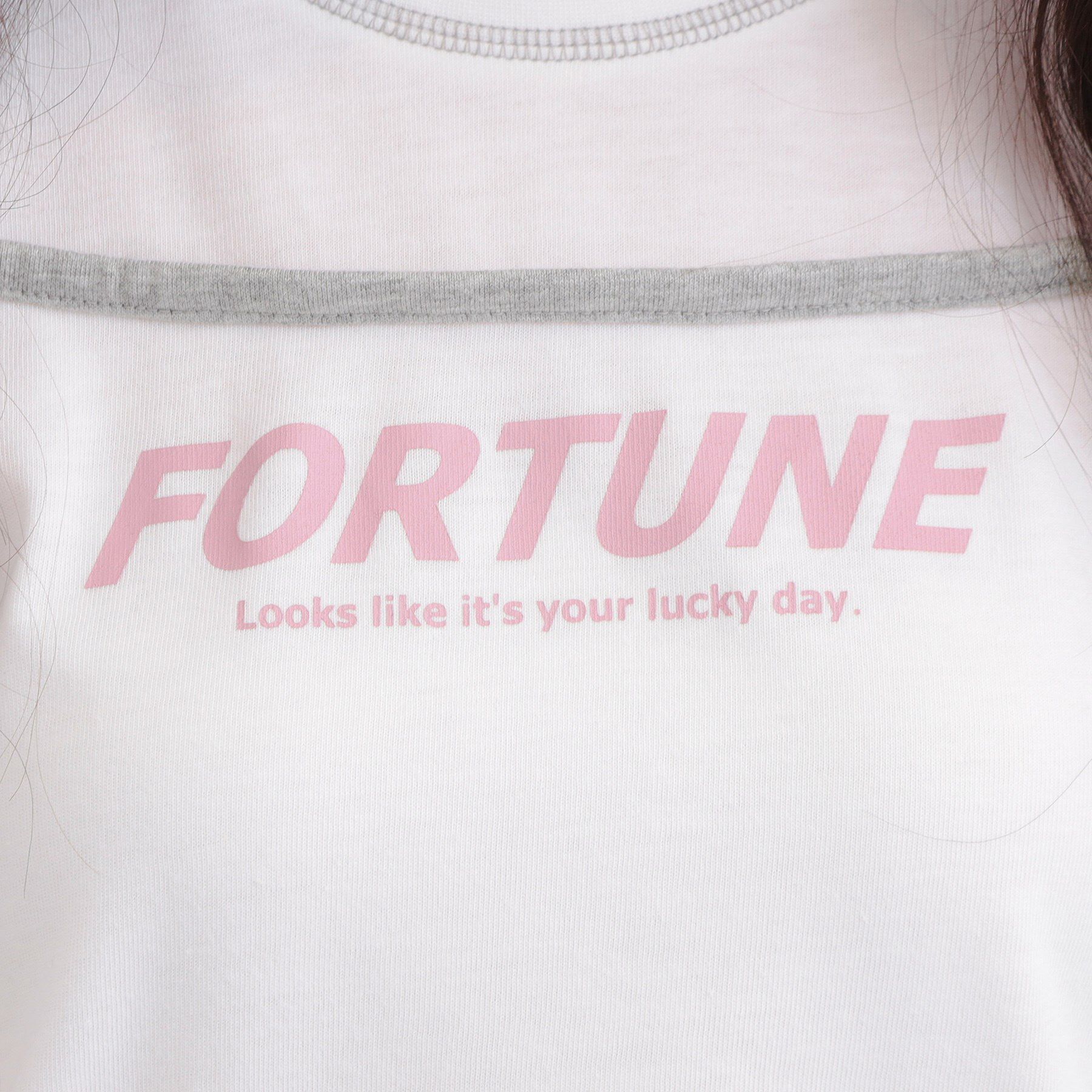 PINK-latte「レイヤード風肩あきロンT」|Tシャツ・カットソー|