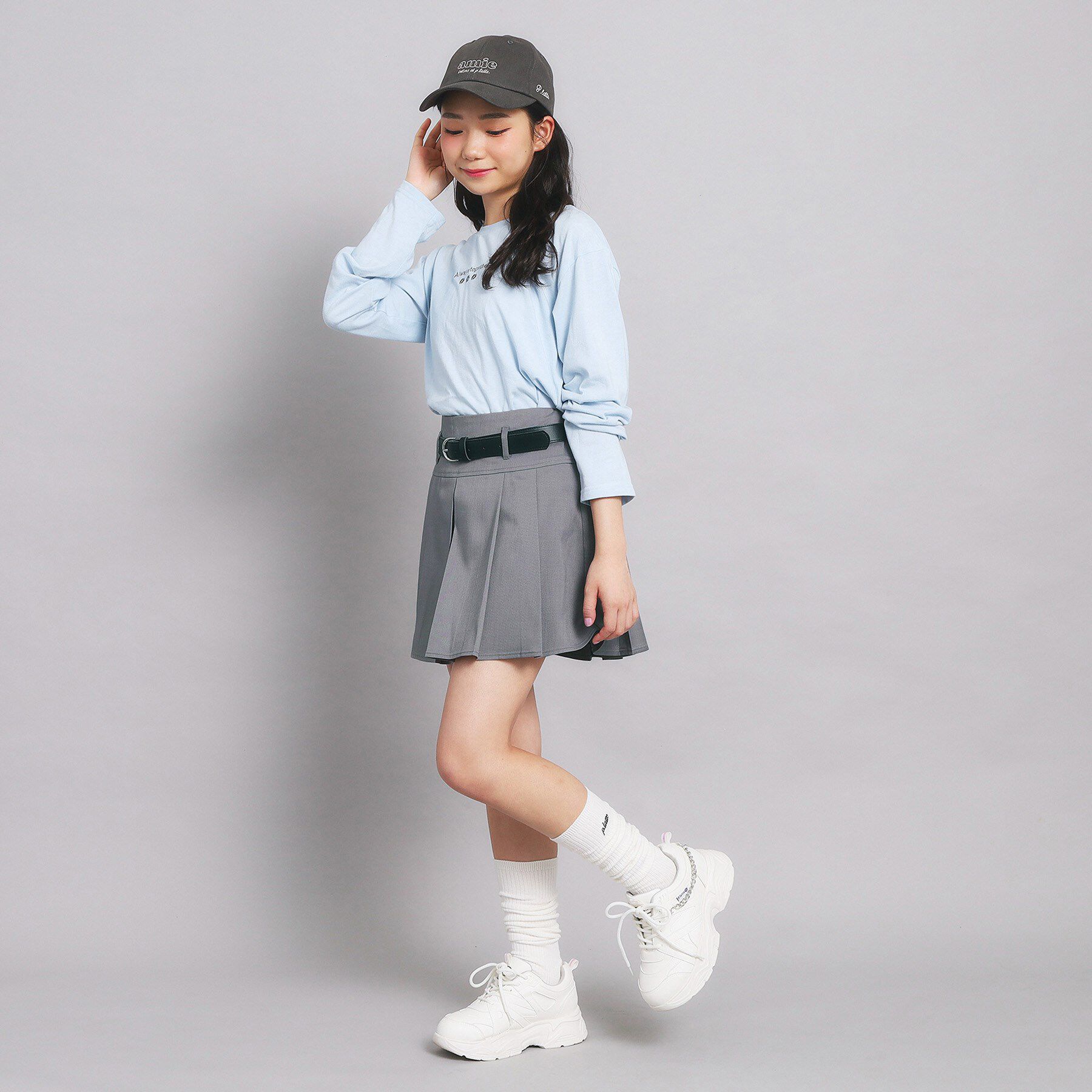 PINK-latte「ベルト付プリーツスカート」|スカート|