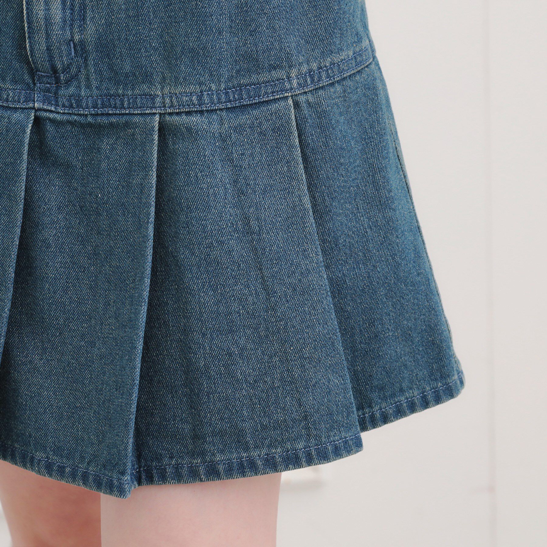 PINK-latte「デニム裾プリーツスカート」|スカート|