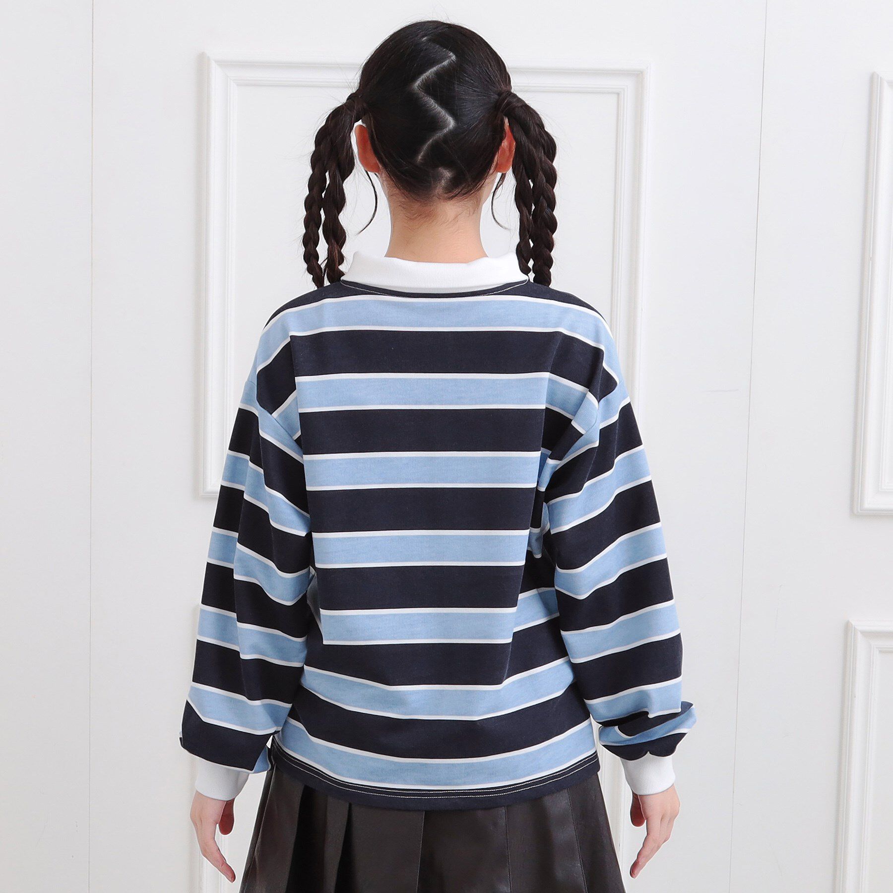 PINK-latte「衿付きビッグラガーシャツ」|ポロシャツ|