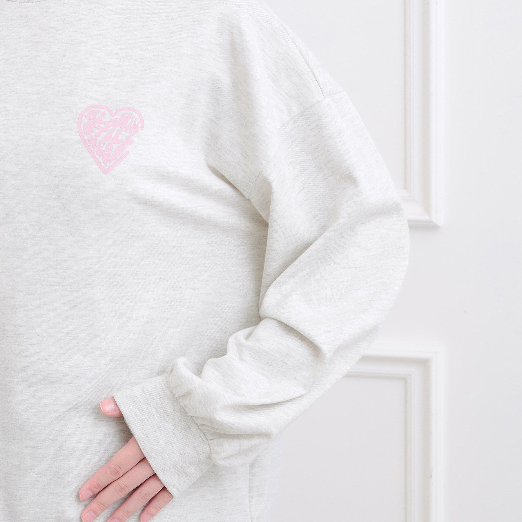 PINK-latte「メルトハートビッグチュニックロンT」|Tシャツ・カットソー|