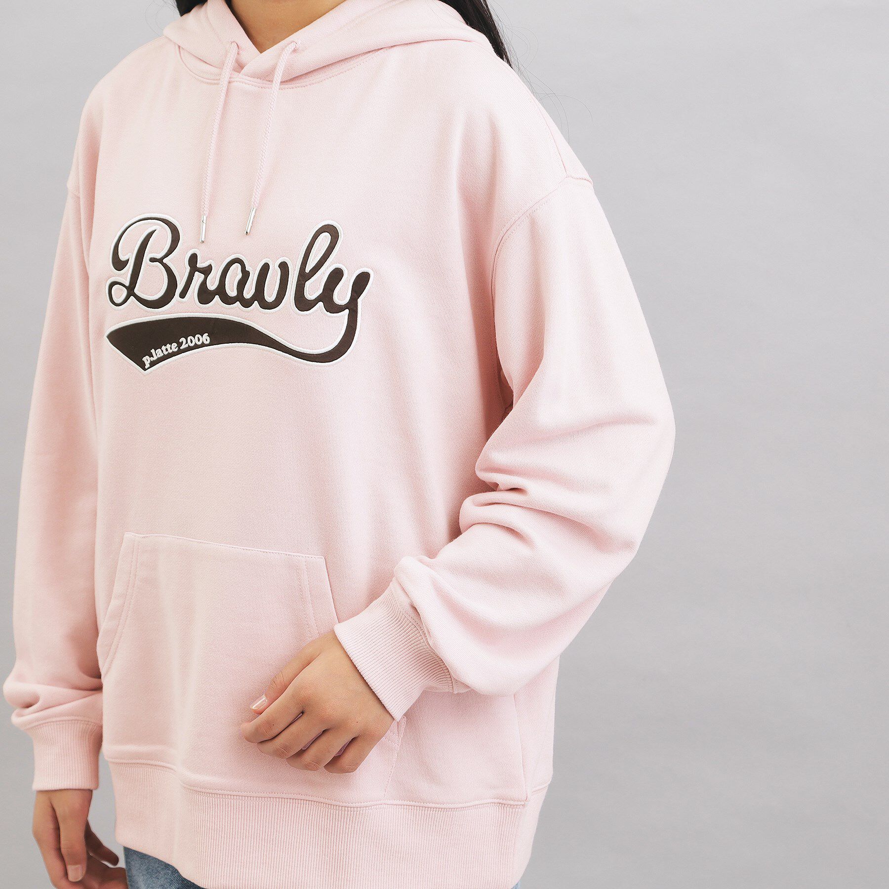 PINK-latte「サテンアップリケBIGパーカー」|パーカー|