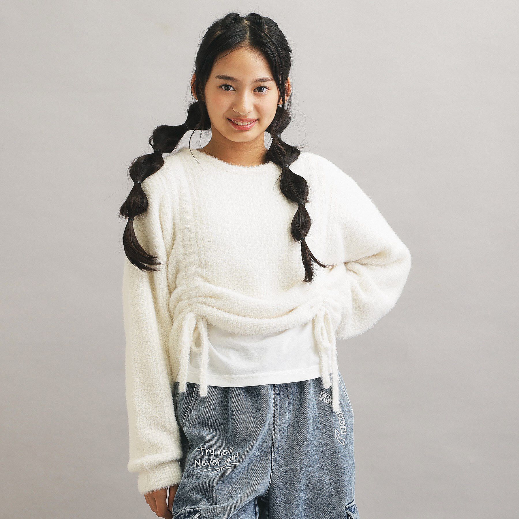 PINK-latte「【セットアイテム】ドロスト＋ロンTセットプルオーバー」|ニット・セーター|