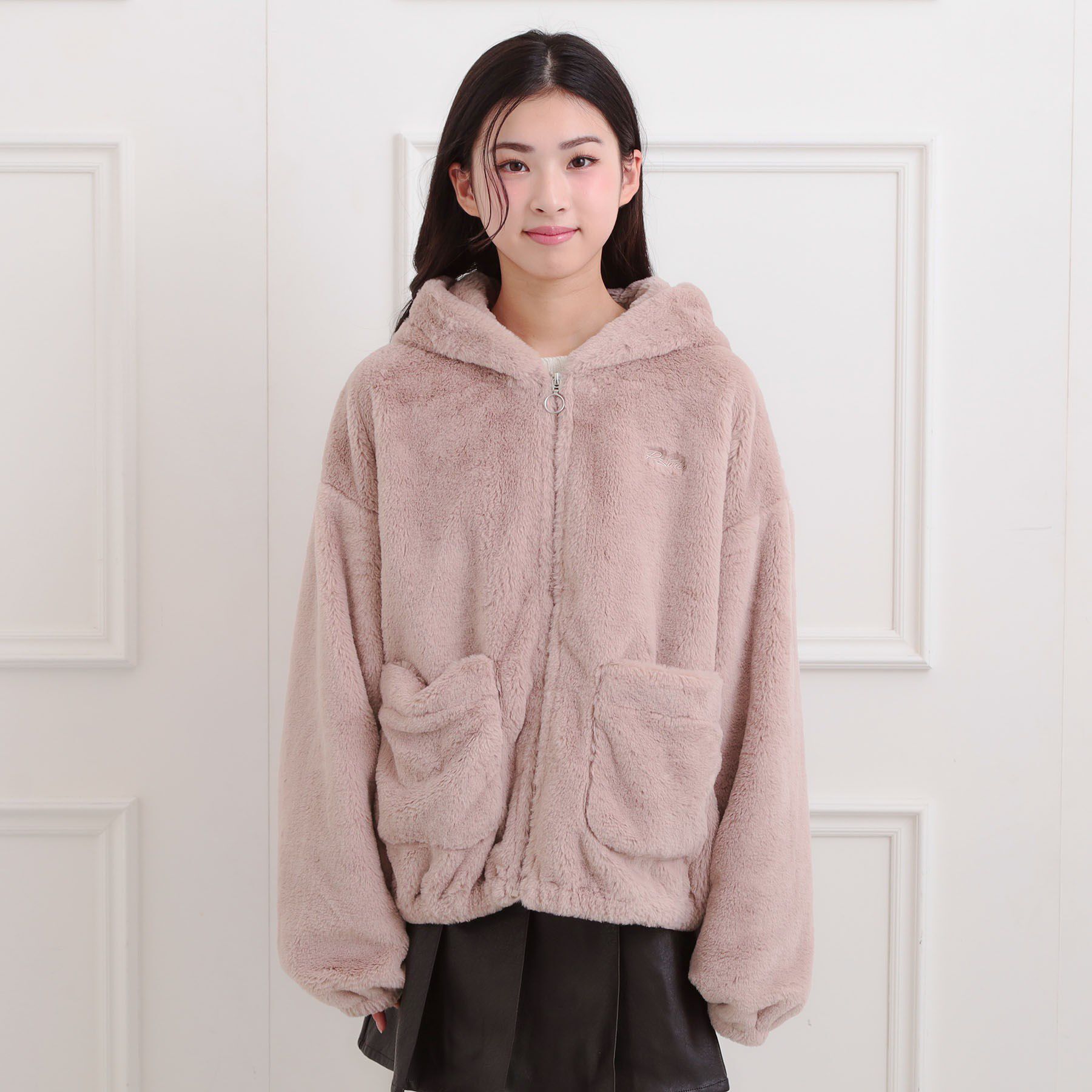 PINK-latte「耳付きフェイクファーブルゾン」|ブルゾン・スタジャン|