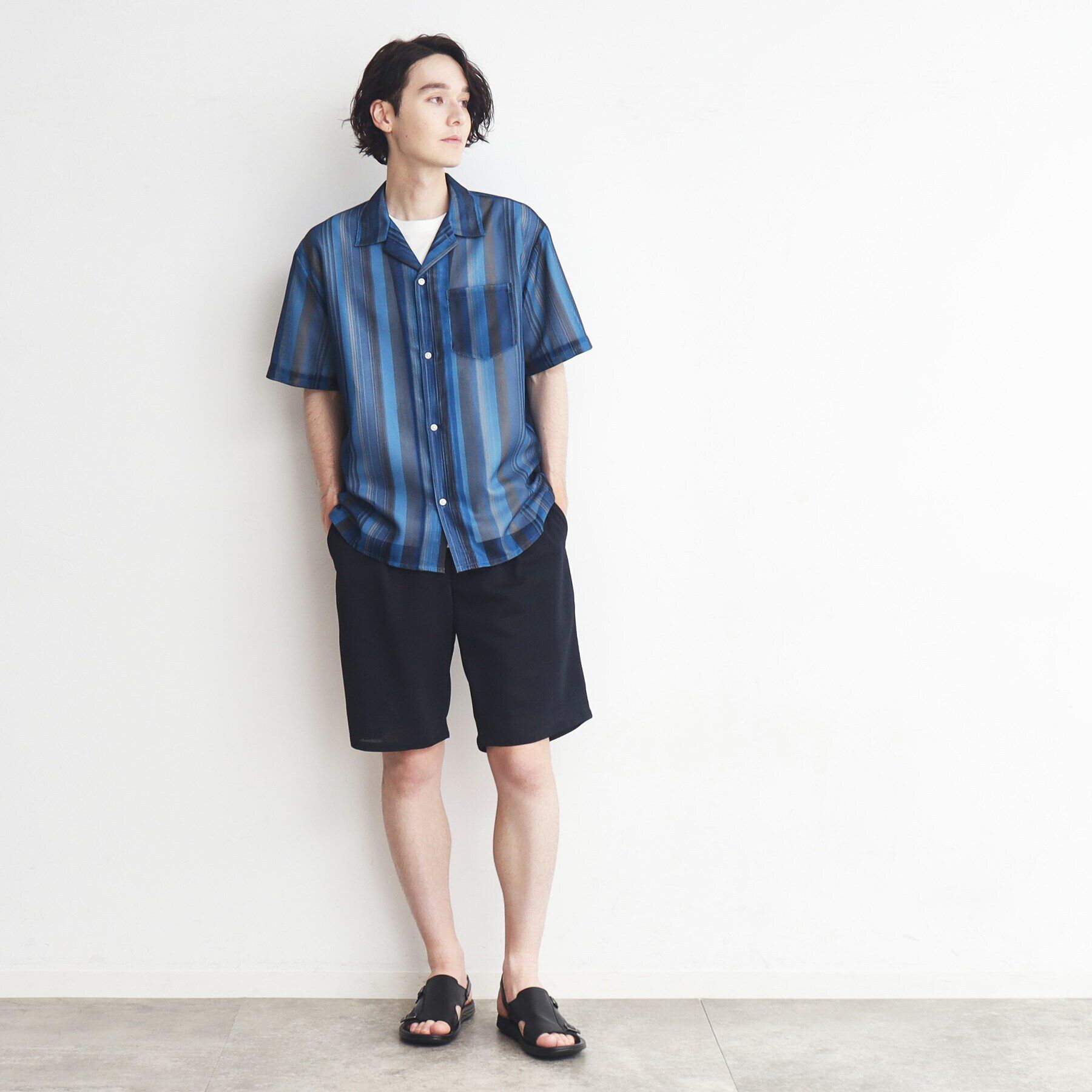 THE SHOP TK「【通気性◎/軽量】カラミシアーシャツ ストライプ／プレーン」|シャツ・ブラウス|