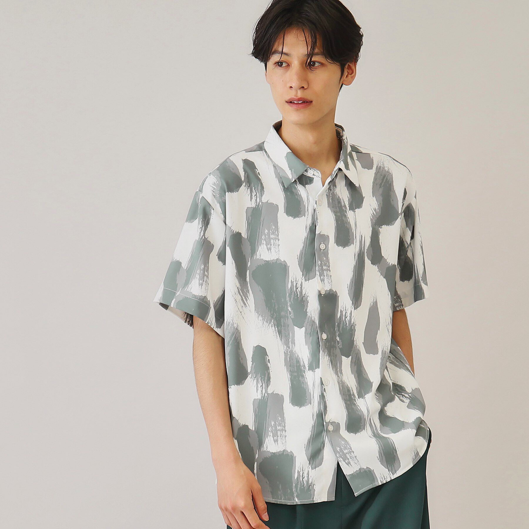 THE SHOP TK「【10色展開】プリントデザインシャツ チェック／ブロッキング／マーブル／ブラシアート」|シャツ・ブラウス|