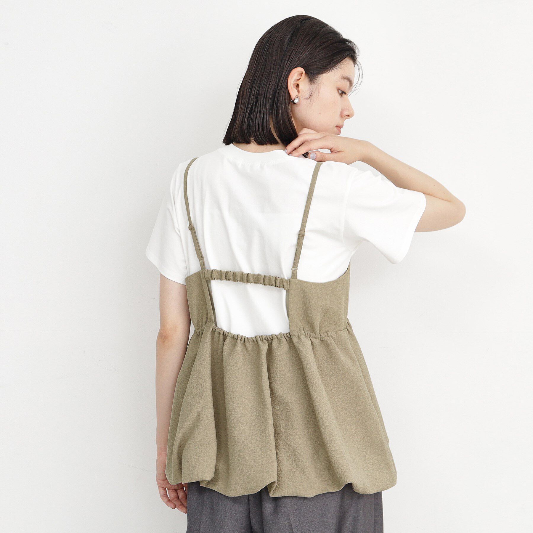 THE SHOP TK「【ヒルナンデス！で紹介】【2点セット】バルーンキャミ&times;Tシャツ/洗える」|その他|