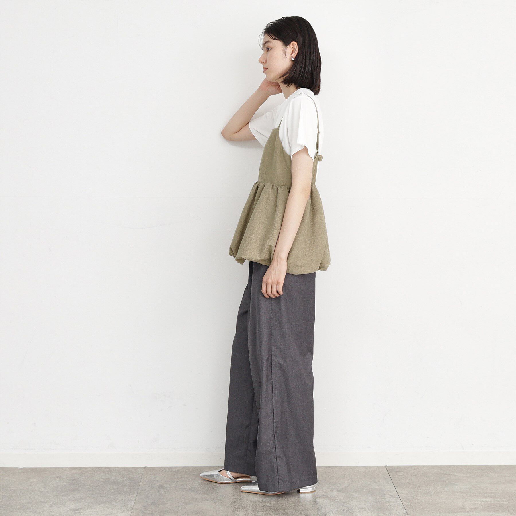 THE SHOP TK「【ヒルナンデス！で紹介】【2点セット】バルーンキャミ&times;Tシャツ/洗える」|その他|