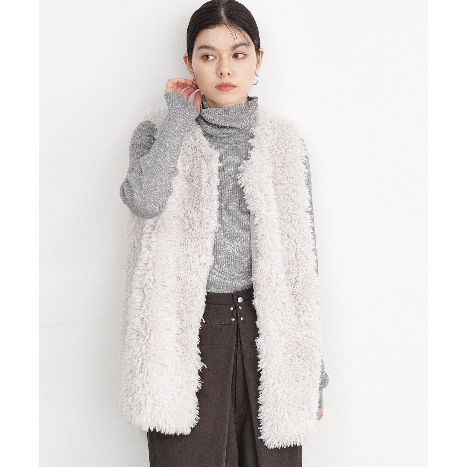 THE SHOP TK「【ヒルナンデス！で紹介】【旬なスタイル/ふわふわ】アソートファーベスト」|ベスト・ジレ|