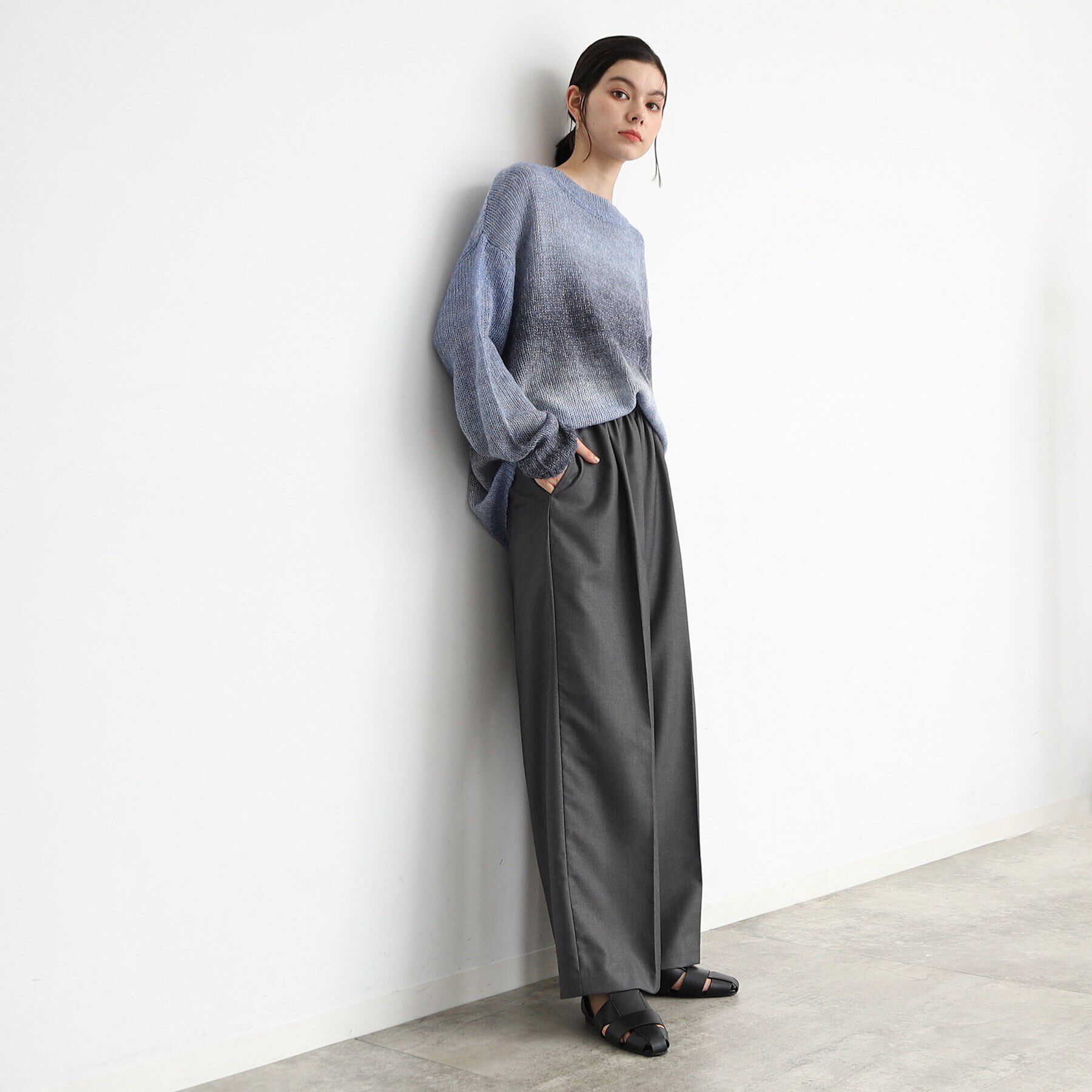 THE SHOP TK「ウエストフリルイージーワイドパンツ」|その他|